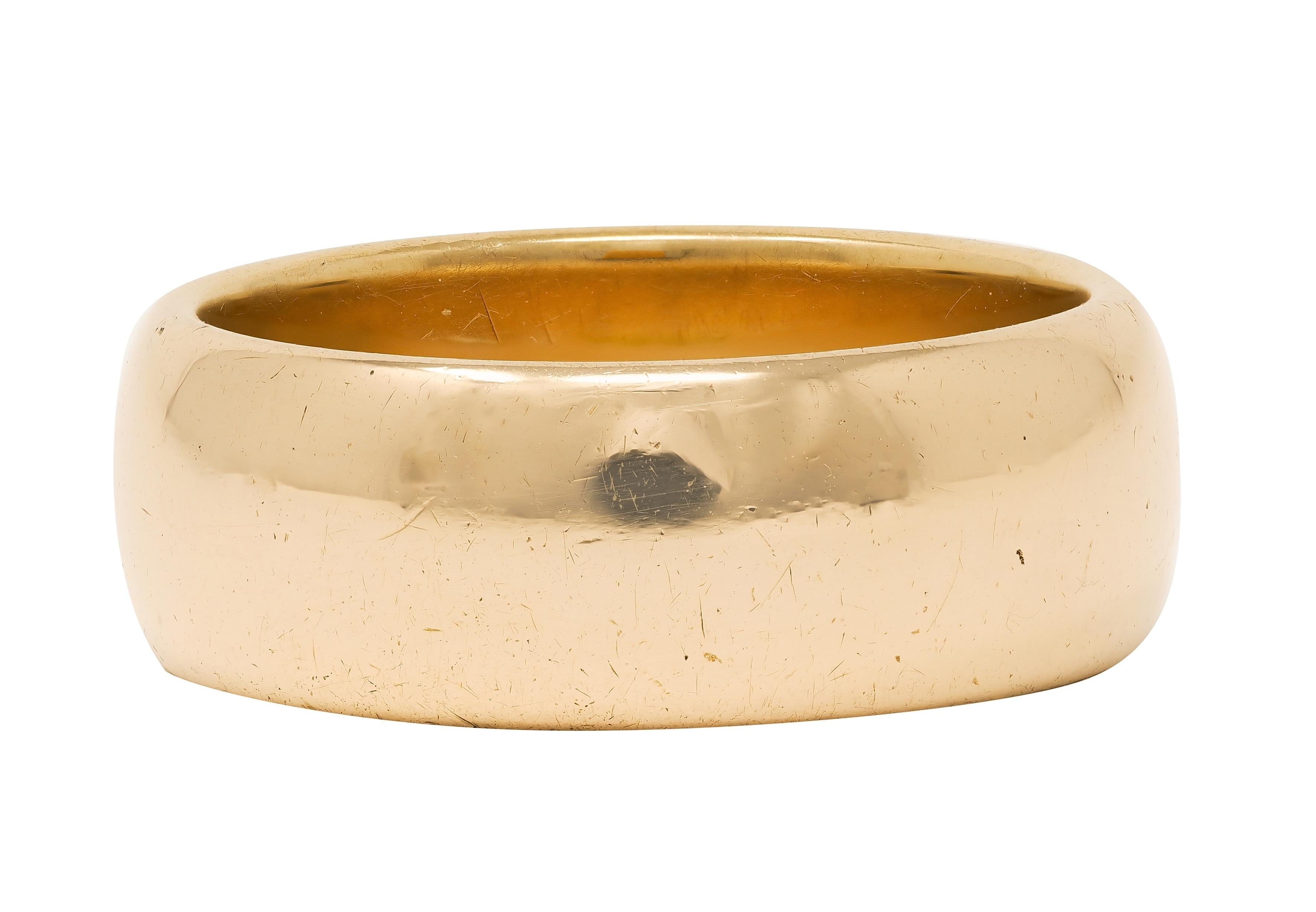 C.D. Peacock 1904 18 Karat Yellow Gold Vintage Wedding Cigar Band Ring