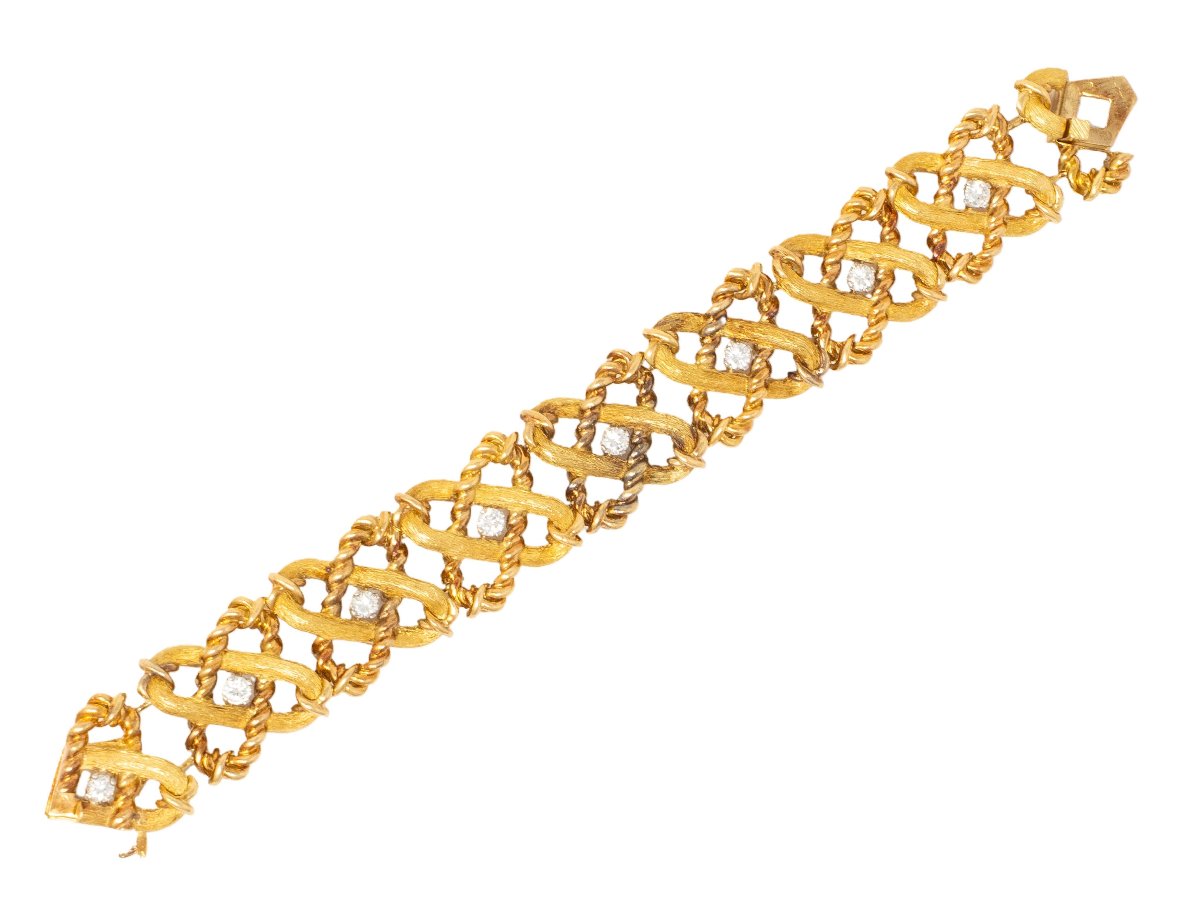 Jean Schlumberger Tiffany & Co. French 1960's Diamond 18K Gold Vintage Bracelet