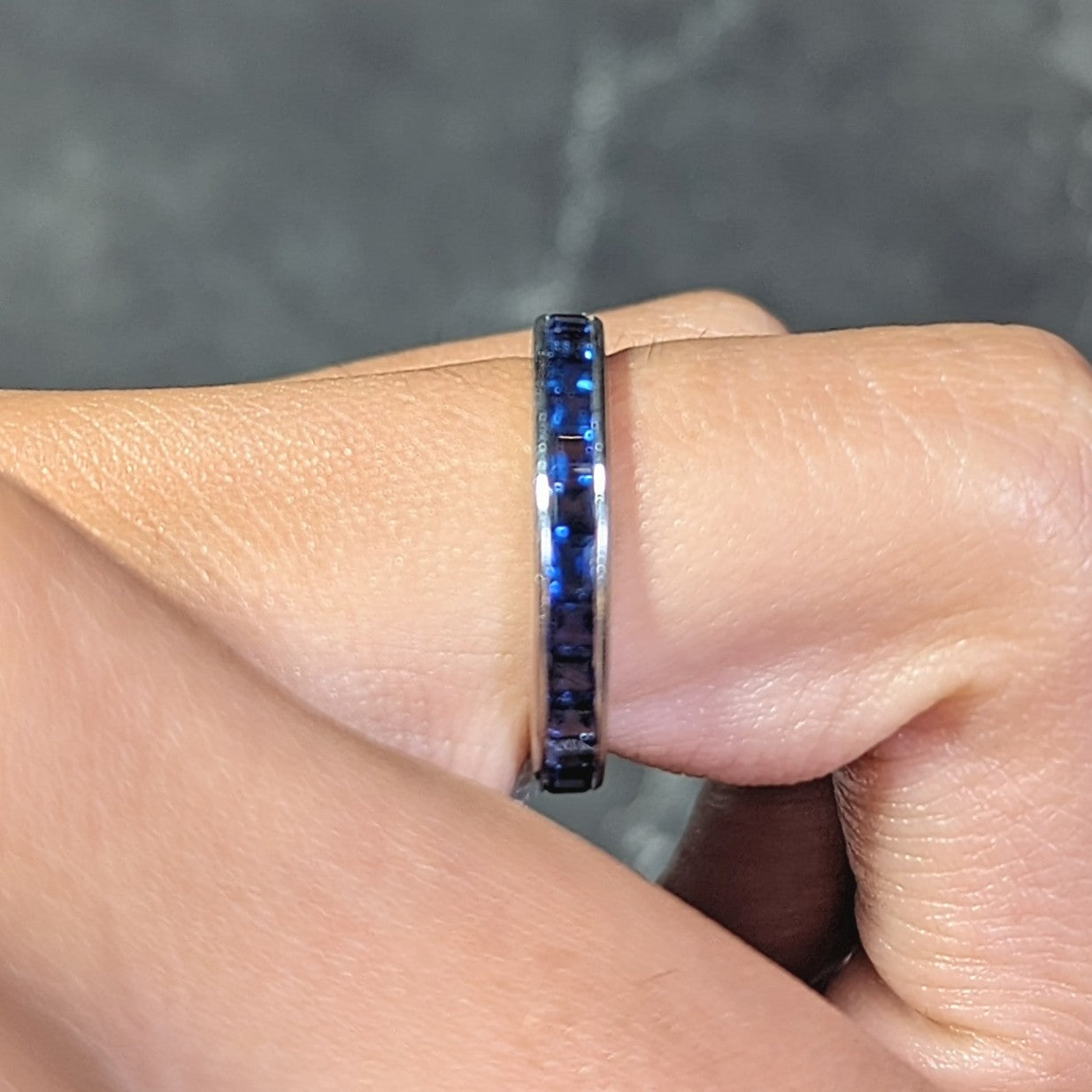 Oscar Heyman 1.89 CTW Sapphire Platinum Vintage Eternity Band Ring Wilson's Estate Jewelry