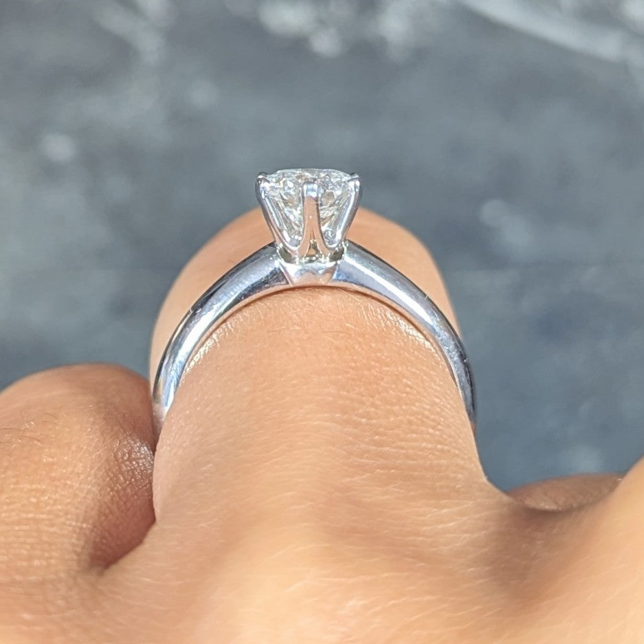 Tiffany & Co. Contemporary 0.90 CTW Diamond Platinum Engagement Ring GIA Wilson's Estate Jewelry