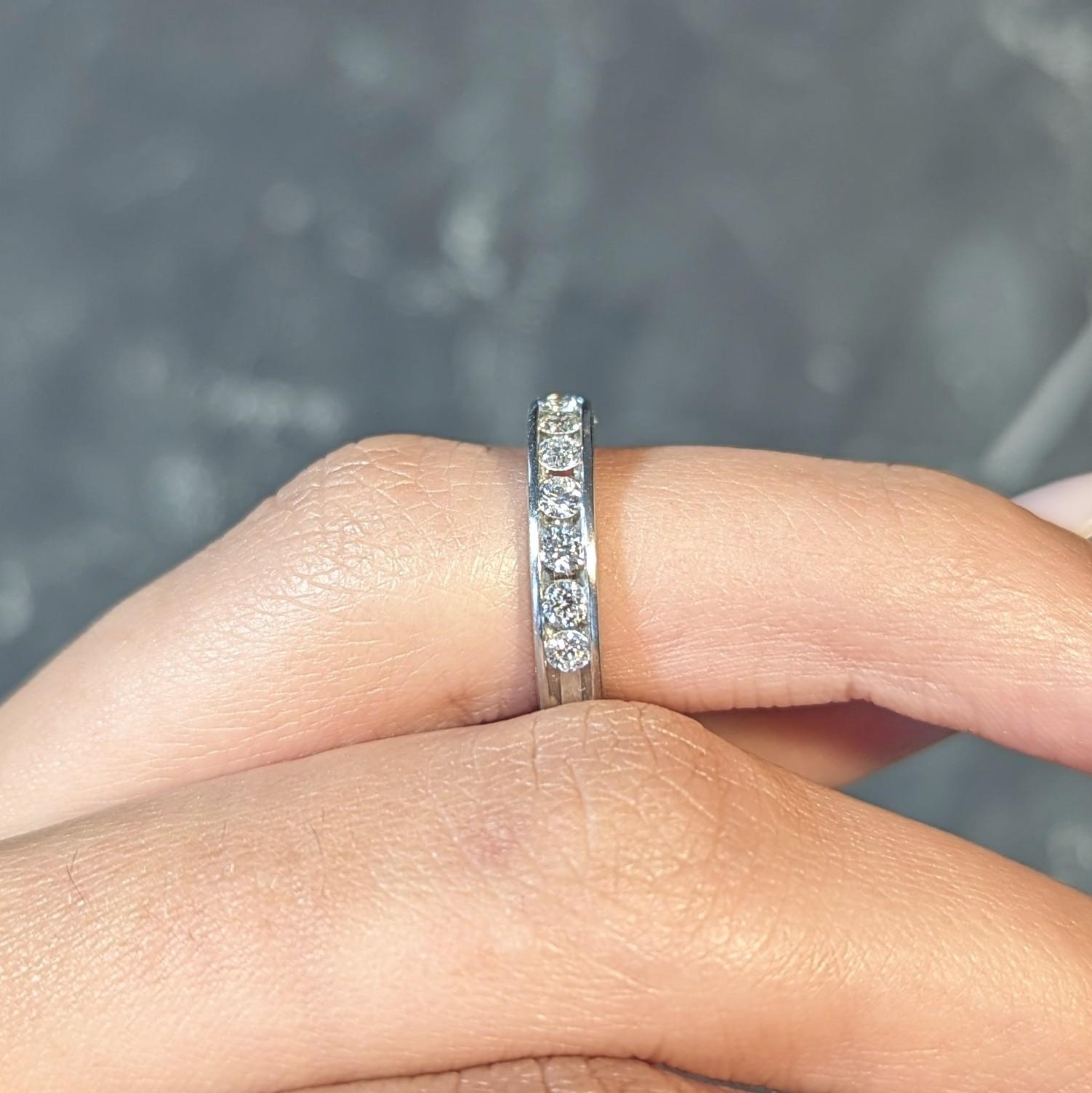 Vintage 0.50 Carat Diamond Platinum Channel Wedding Band Ring