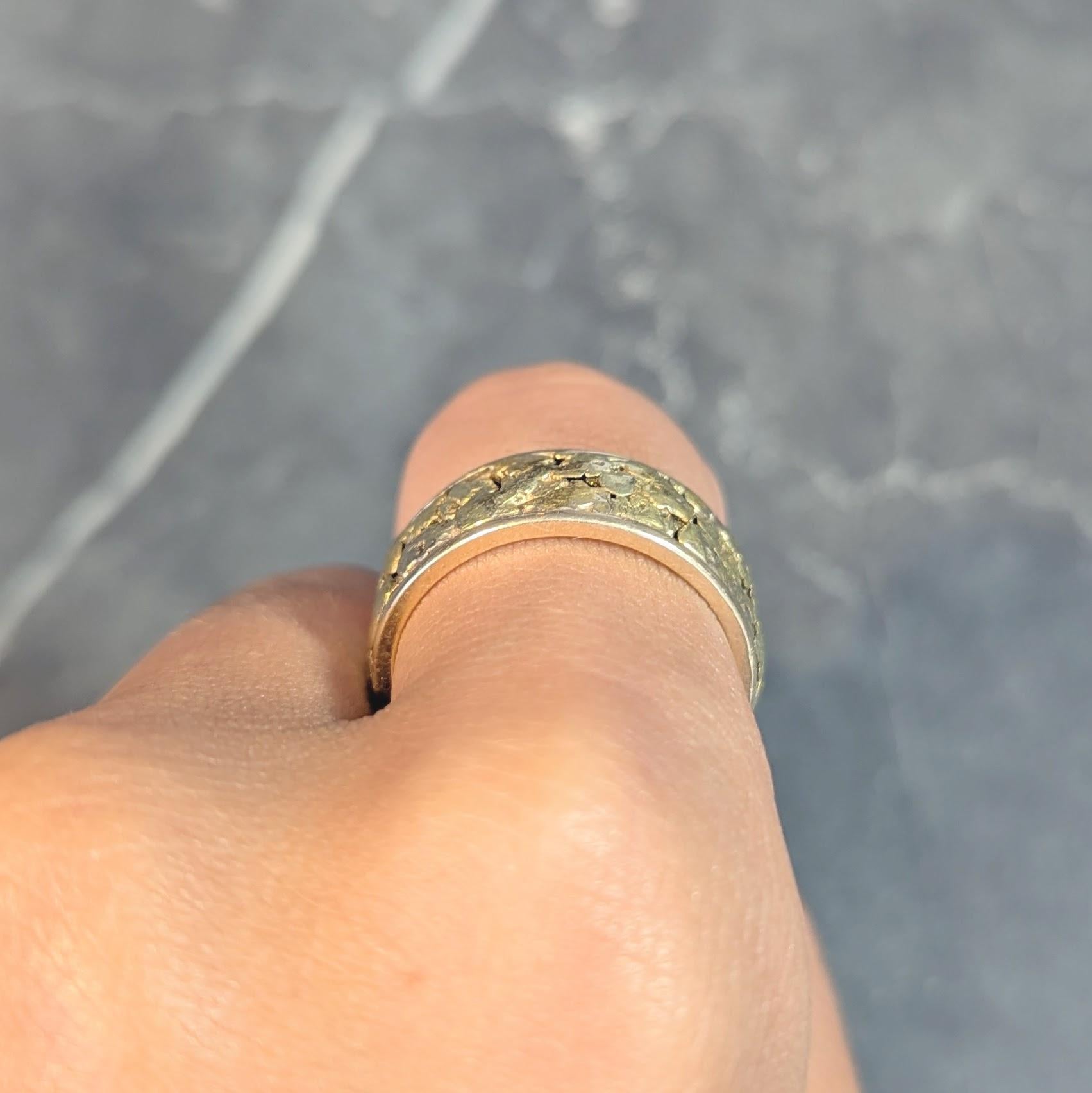 1980's 14 Karat Yellow Gold Nugget Organic Vintage Band Ring
