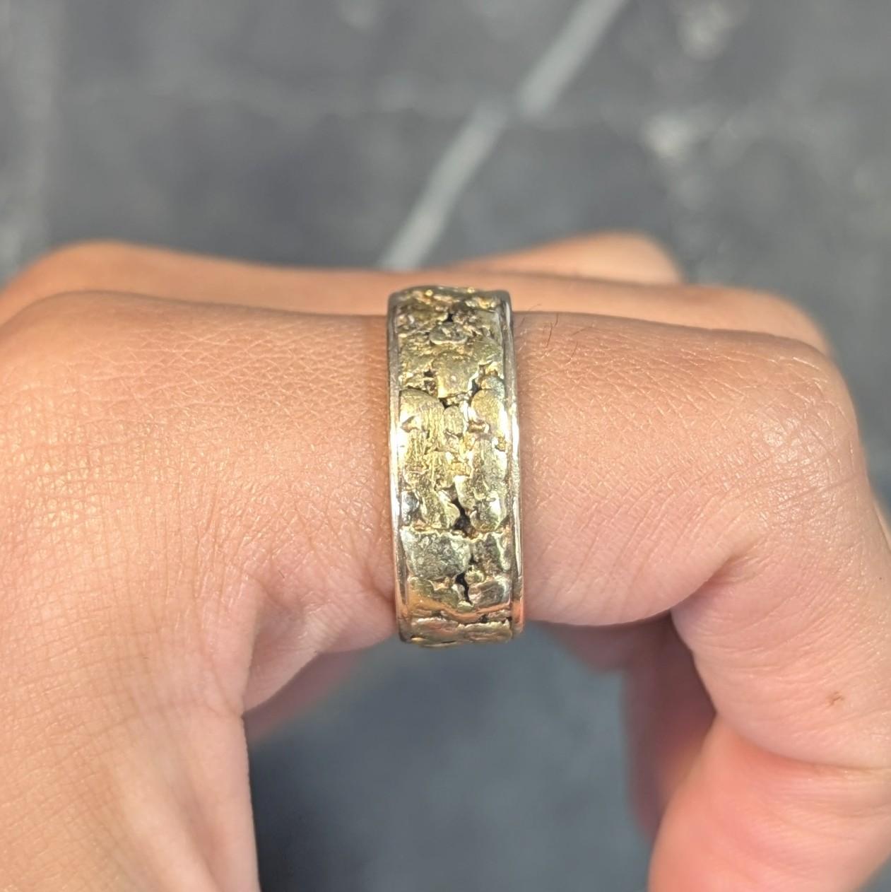 1980's 14 Karat Yellow Gold Nugget Organic Vintage Band Ring