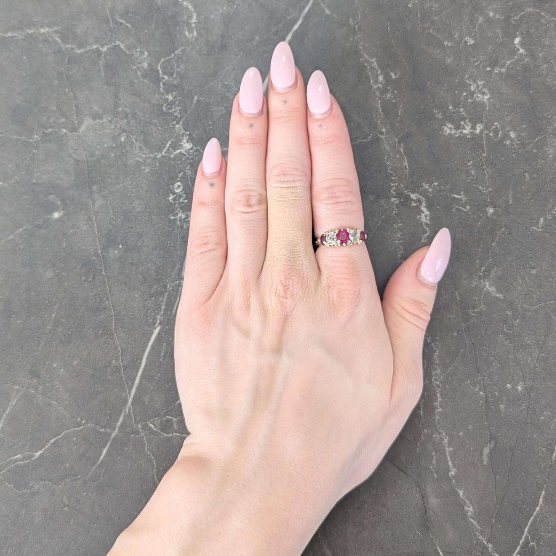 Victorian 2.02 CTW No Heat Burma Ruby Old Mine Cut Diamond 18K Gold Ring GIA