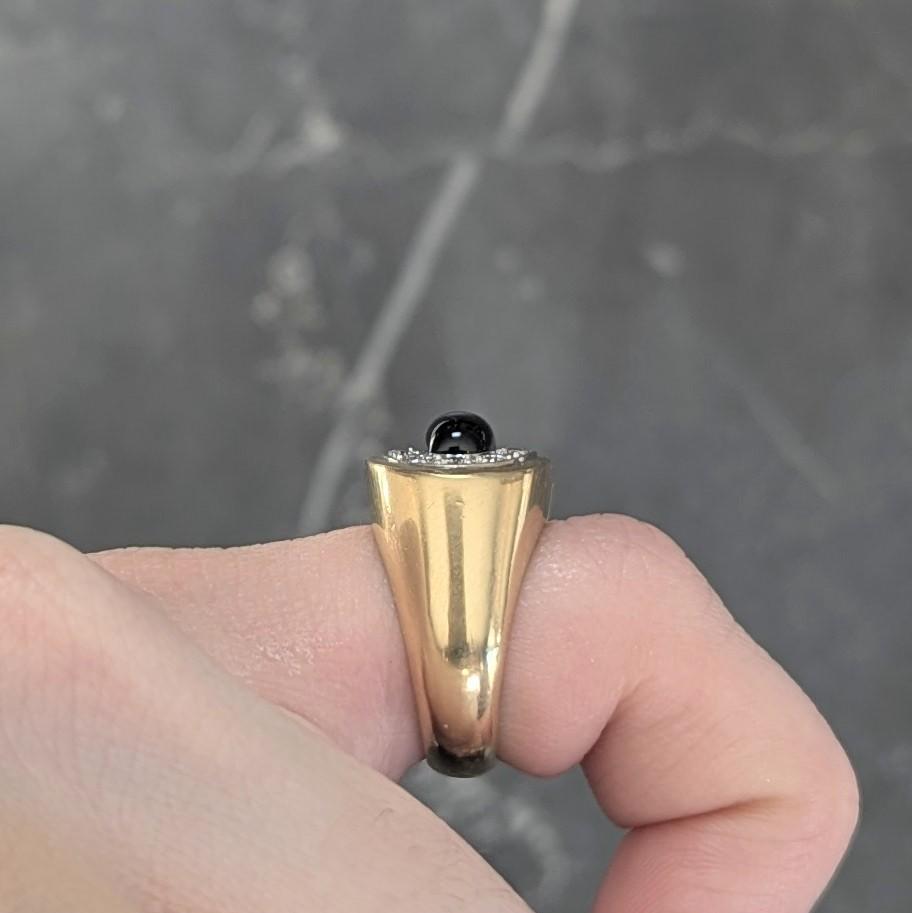 David Webb 1980's Diamond Enamel Platinum 18K Gold Vintage Buckle Ring