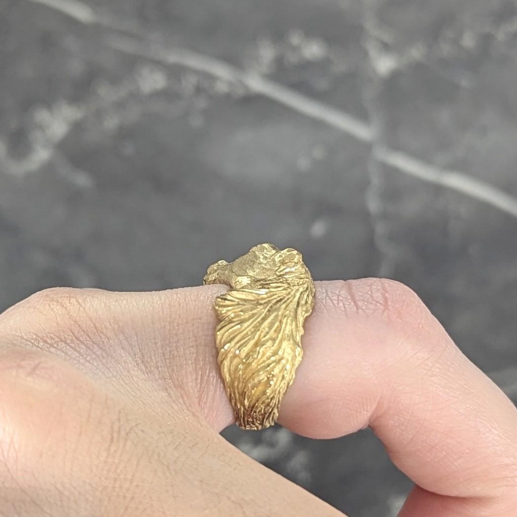 Hermès Paris 18 Karat Yellow Gold Vintage 1960's Horse Animal Ring