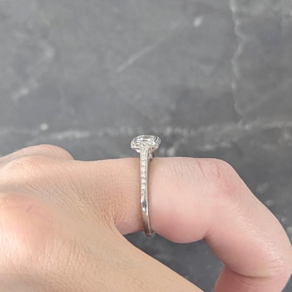Tiffany & Co 2000's 0.59 CTW Diamond Platinum Legacy Halo Engagement Ring