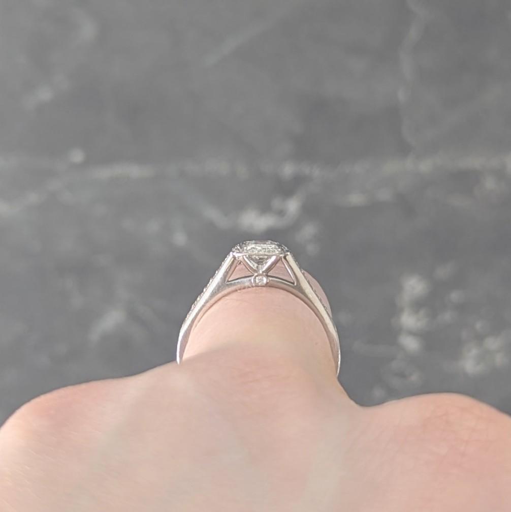 Tiffany & Co 2000's 0.59 CTW Diamond Platinum Legacy Halo Engagement Ring