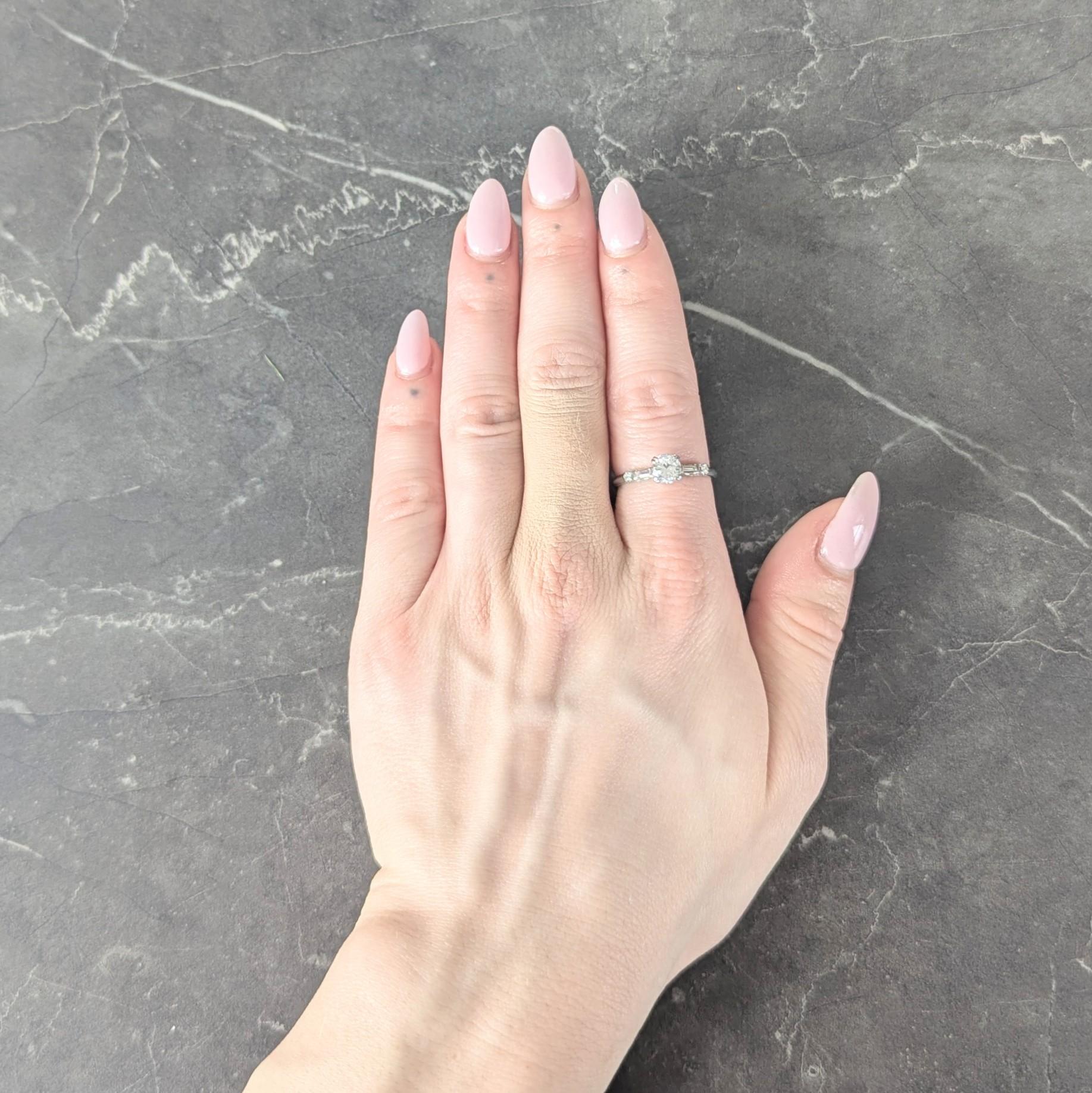 Mid-Century 0.85 CTW Transitional Cut Diamond Platinum Vintage Engagement Ring