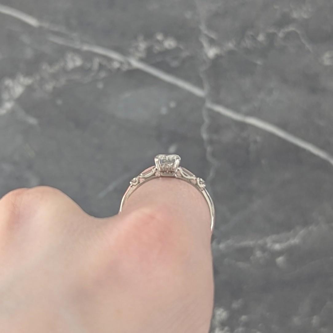 Mid-Century 0.85 CTW Transitional Cut Diamond Platinum Vintage Engagement Ring