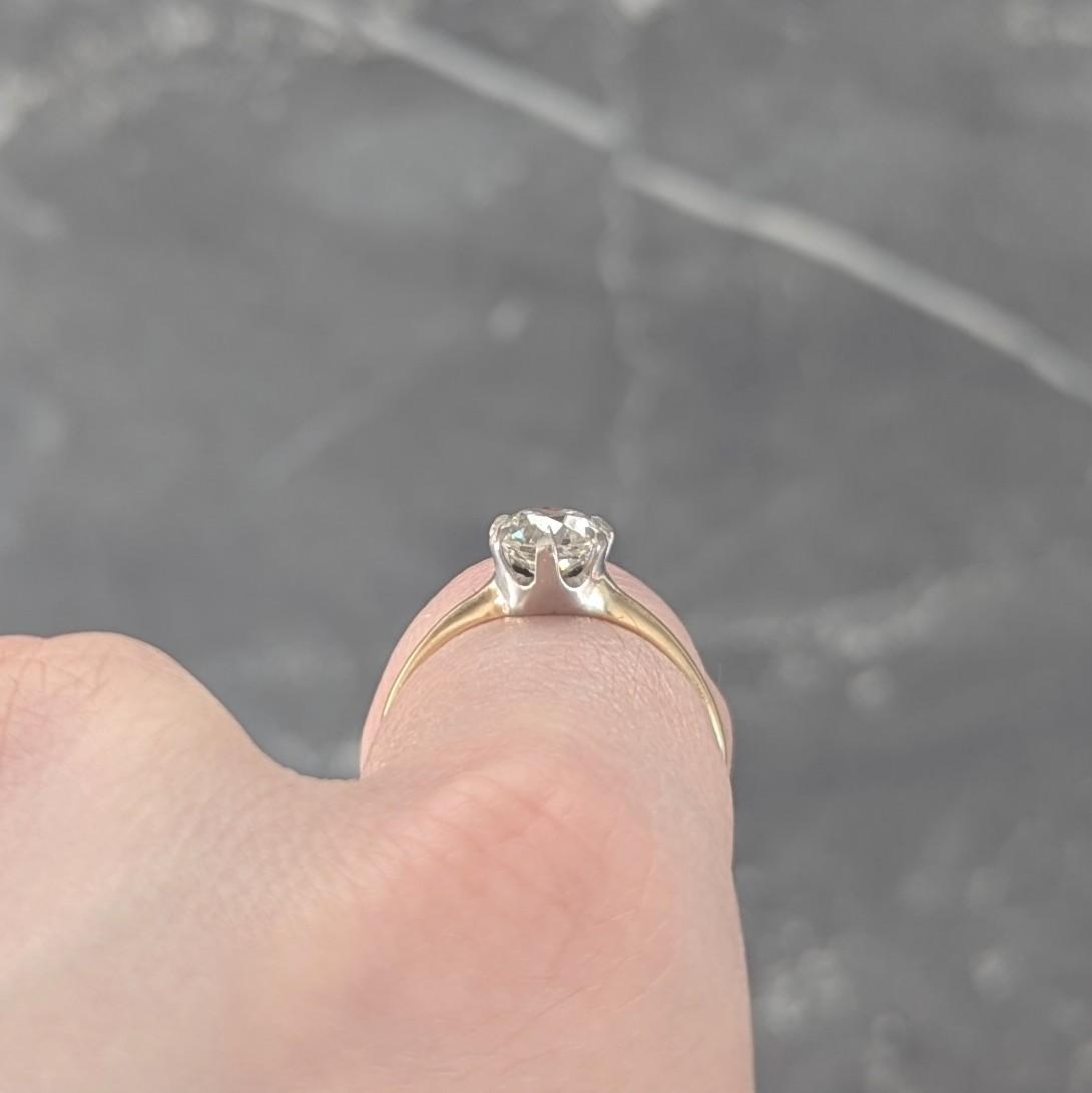 1905 1.22 CTW Diamond Platinum 14K Gold Antique Solitaire Engagement Ring
