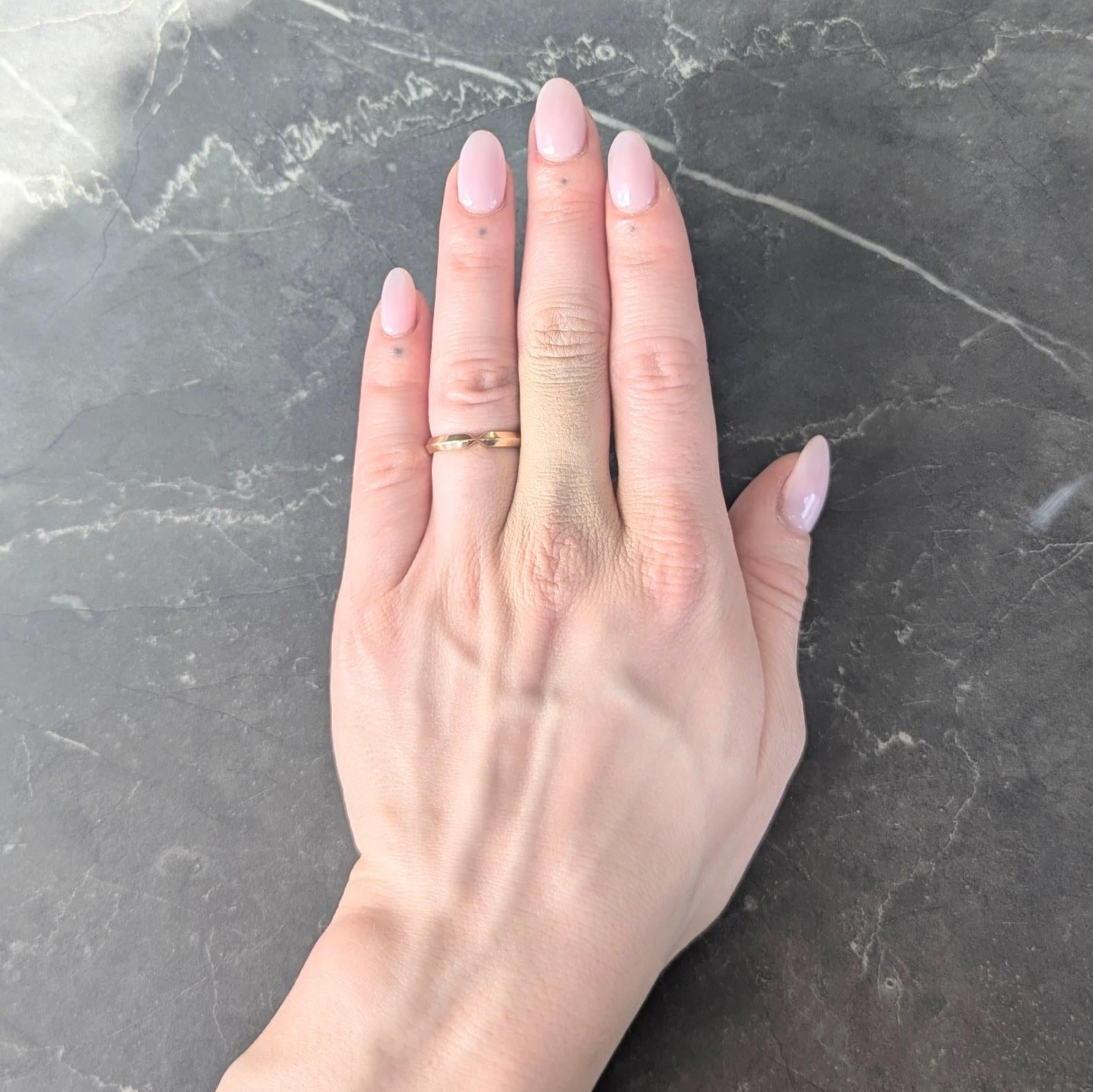 Tiffany & Co. 18 Karat Yellow Gold Contemporary Narrow Nesting Wedding Band Ring