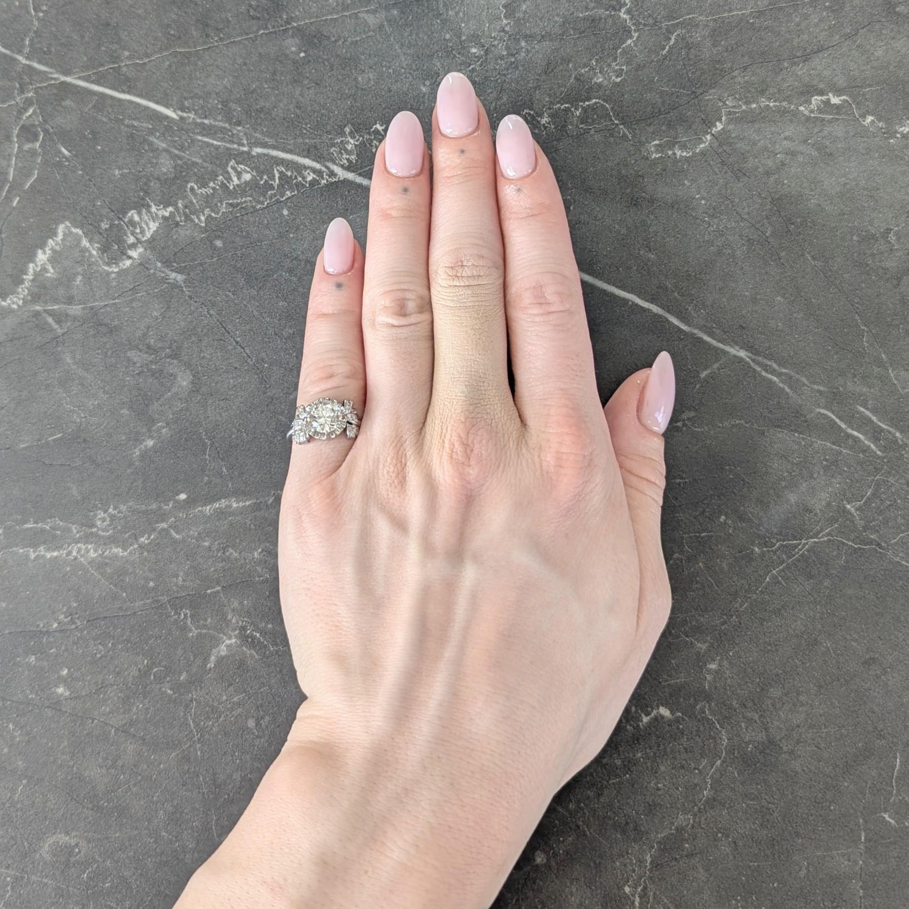 Mid-Century 2.00 CTW Diamond Platinum Vintage Bow Engagement Ring