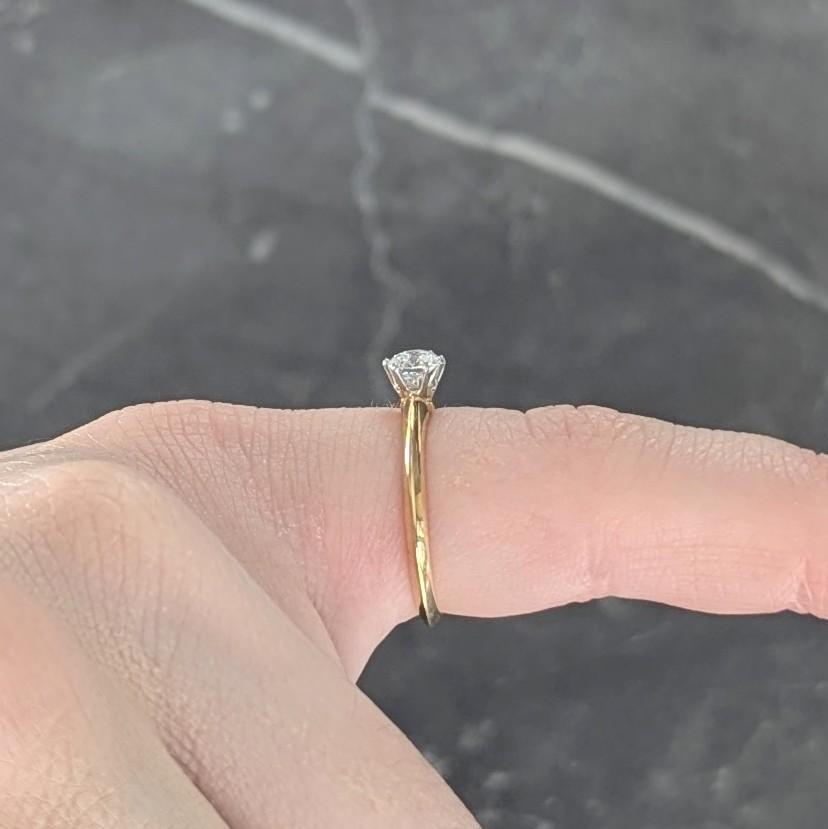 Tiffany & Co. Diamond Platinum 18K Yellow Gold Vintage Solitaire Engagement Ring