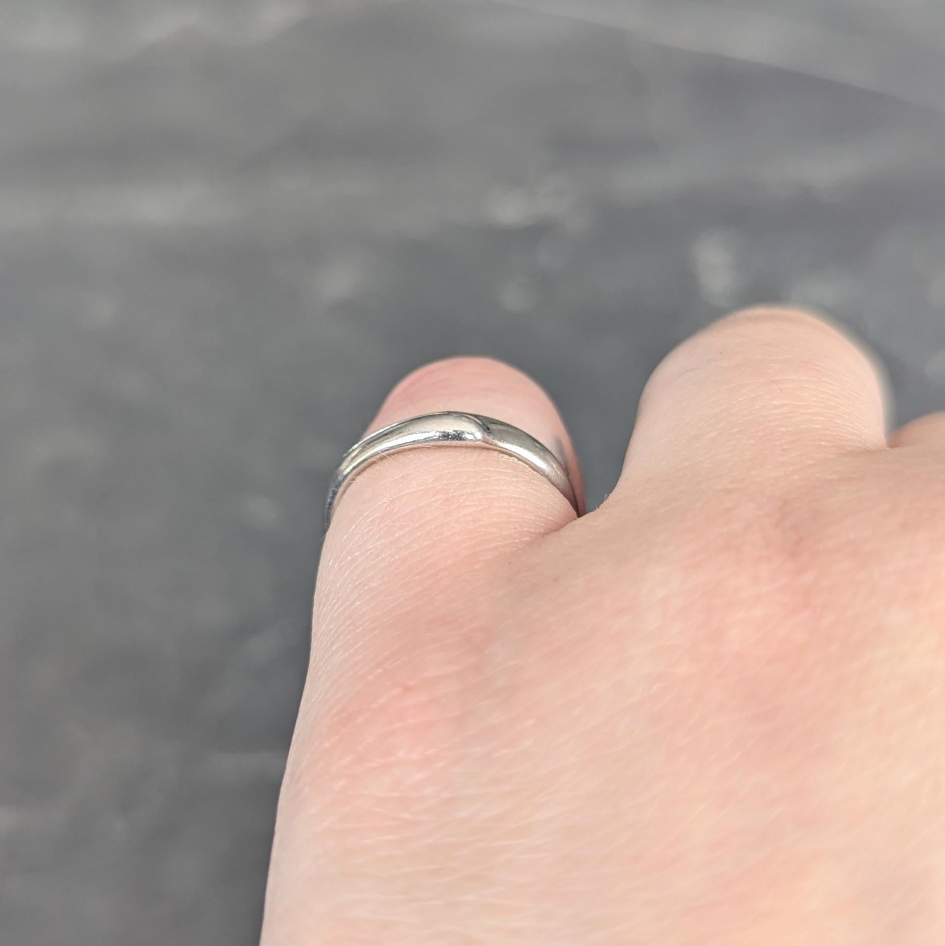 Elsa Peretti Tiffany & Co. 2020 Diamond Platinum Contour Open Heart Band Ring