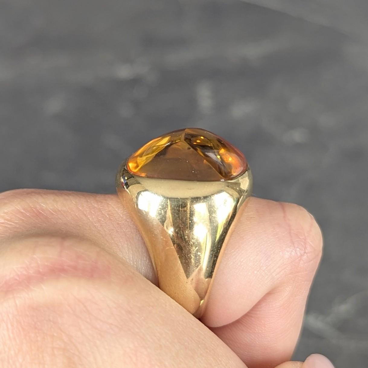 Pomellato Citrine Cabochon 18 Karat Yellow Gold Vintage Goccia Statement Ring