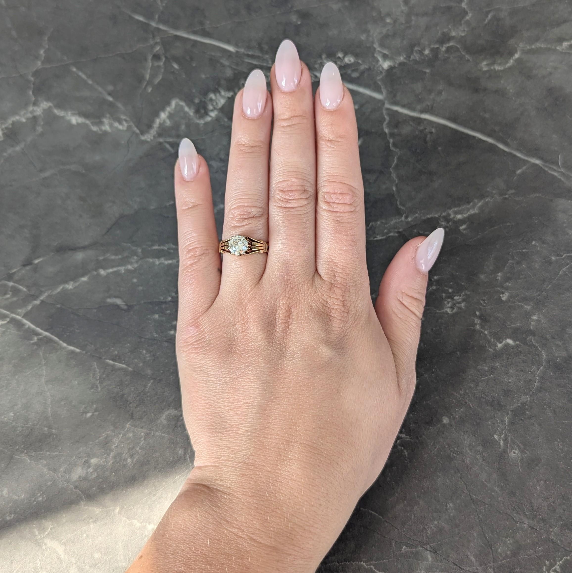 Early Art Deco Old European Diamond Platinum 18K Gold Antique Engagement Ring