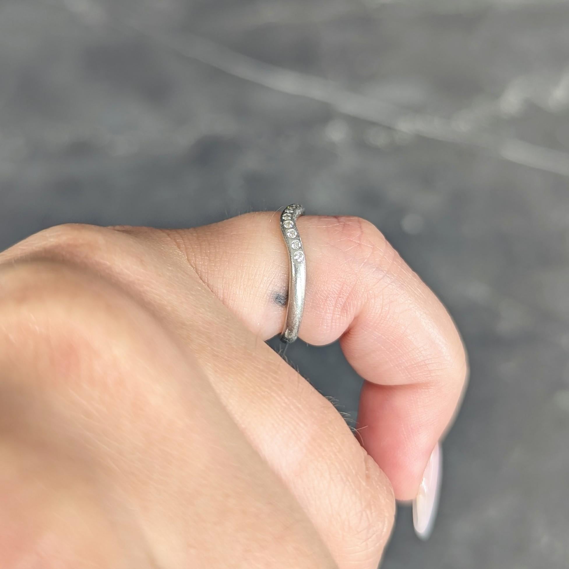 Elsa Peretti Tiffany & Co. Diamond Platinum Vintage Contour Wedding Band Ring