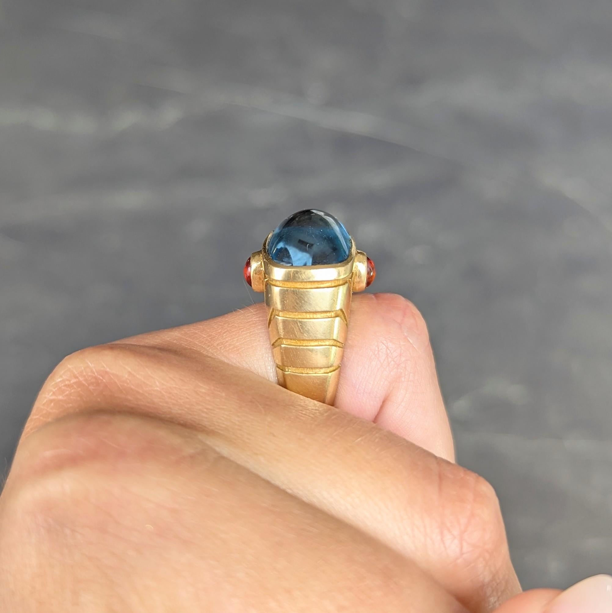 Van Cleef & Arpels 1980's Topaz Citrine 18 Karat Yellow Gold Vintage Domed Ring