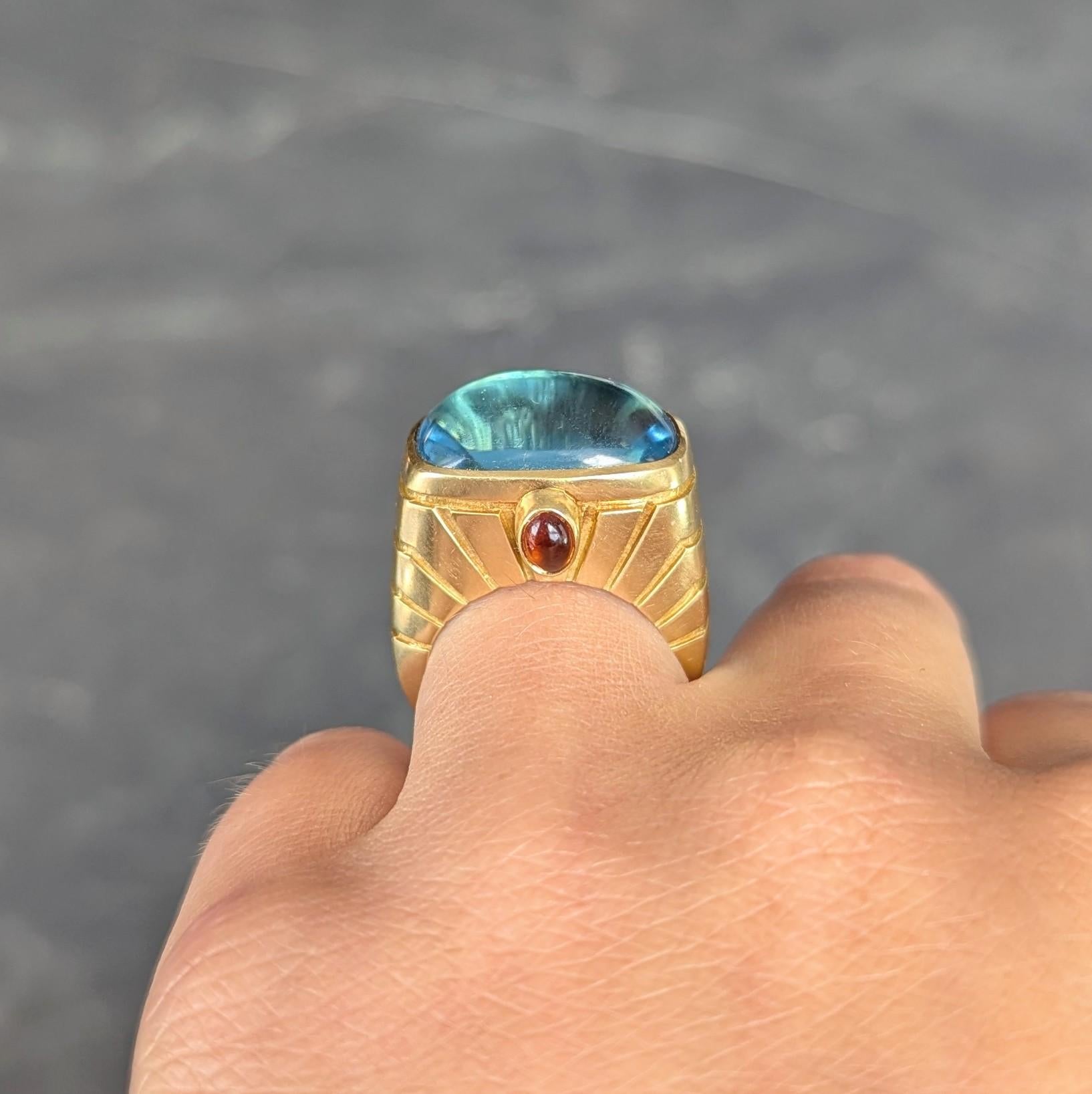 Van Cleef & Arpels 1980's Topaz Citrine 18 Karat Yellow Gold Vintage Domed Ring