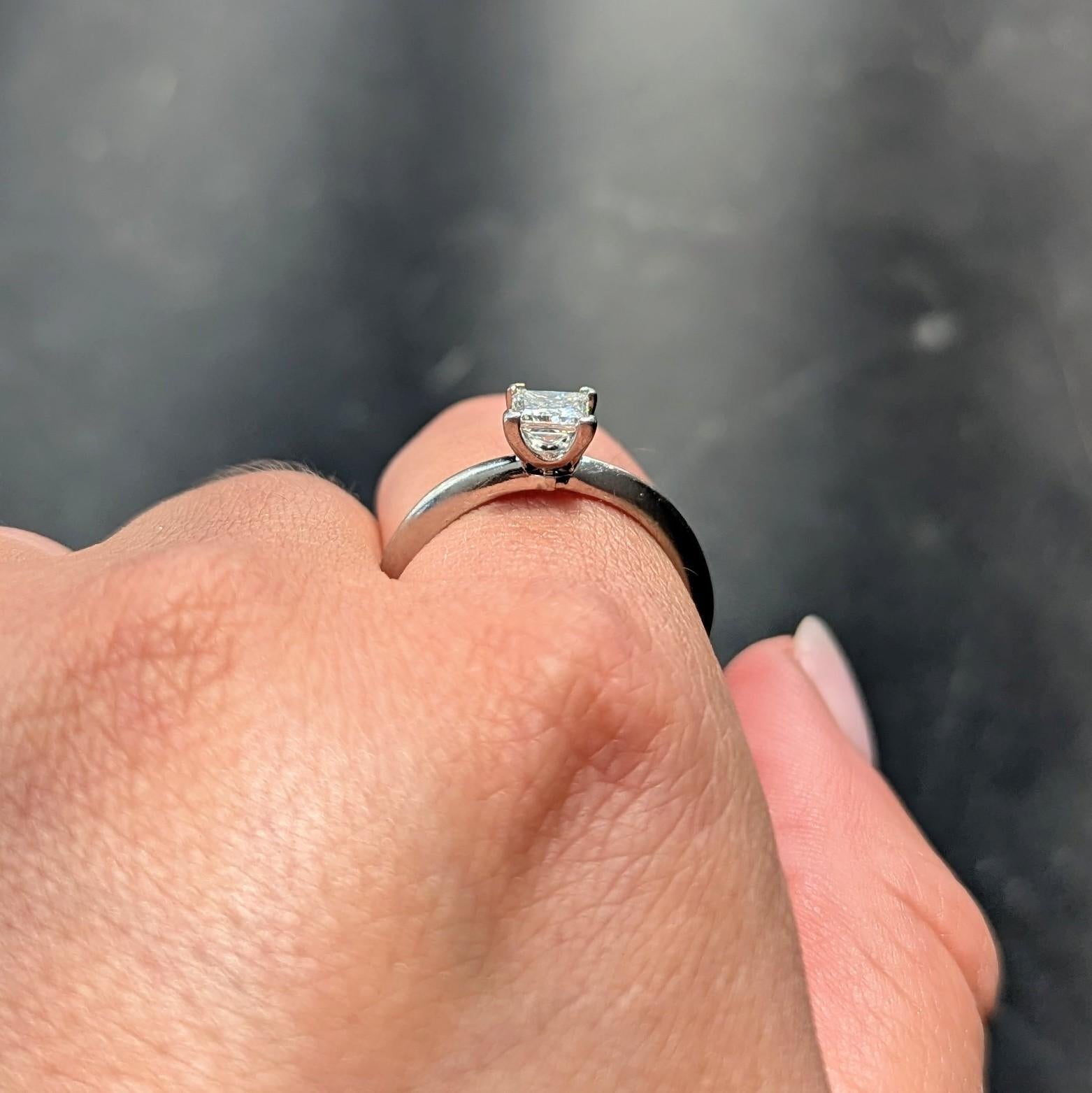 2000's Tiffany & Co. 0.53 CTW Princess Cut Diamond Platinum Engagement Ring