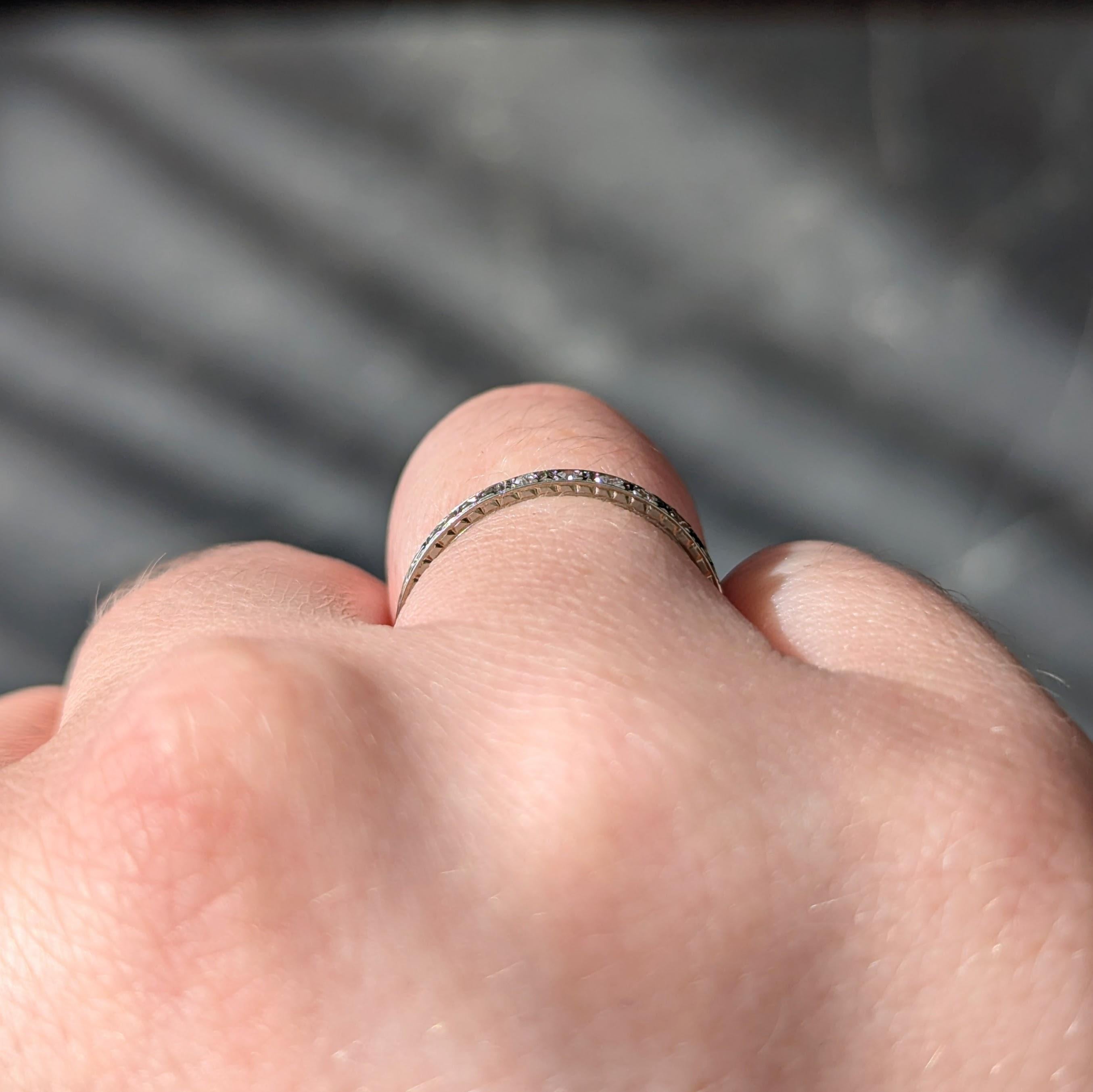Art Deco Diamond 18 Karat Gold Vintage Wheat Orange Blossom Wedding Band Ring