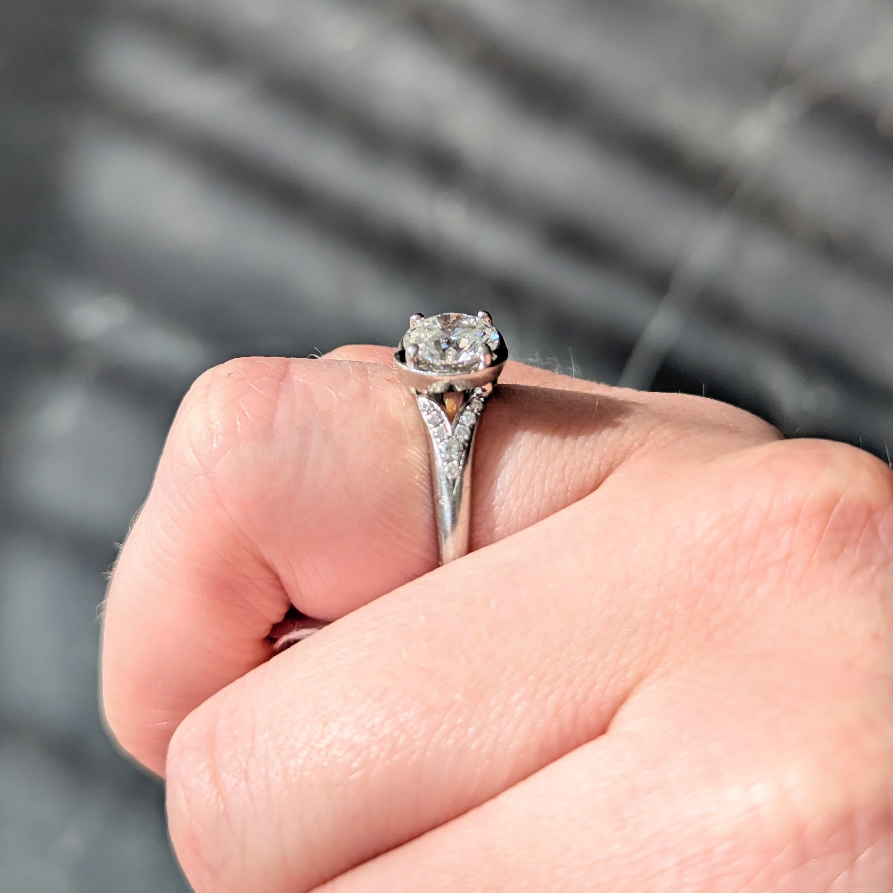 Bulgari 1.71 CTW Round Brilliant Diamond Platinum Swirling Engagement Ring GIA