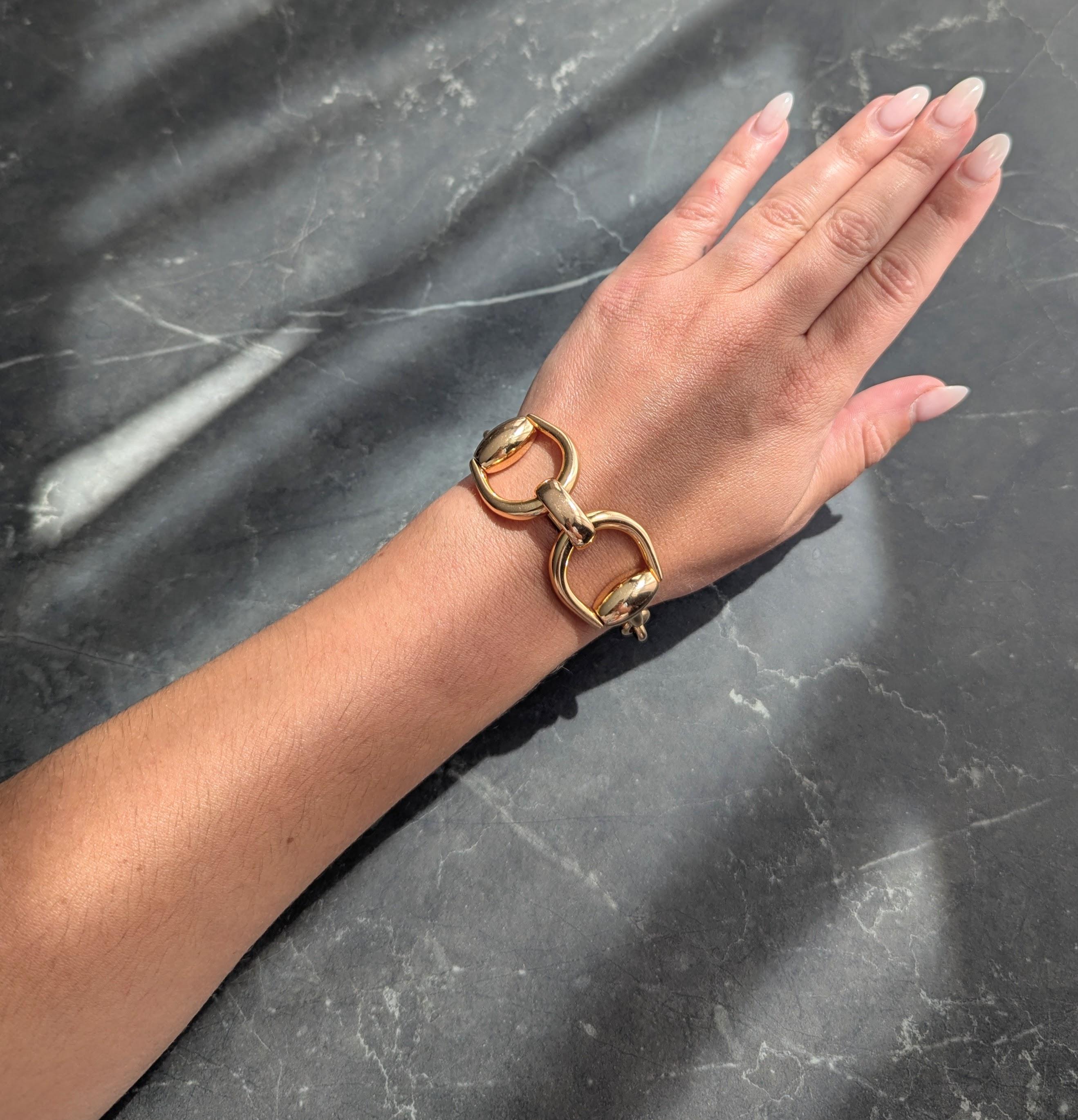 Gucci 18 Karat Yellow Gold Vintage Horsebit Link Bracelet