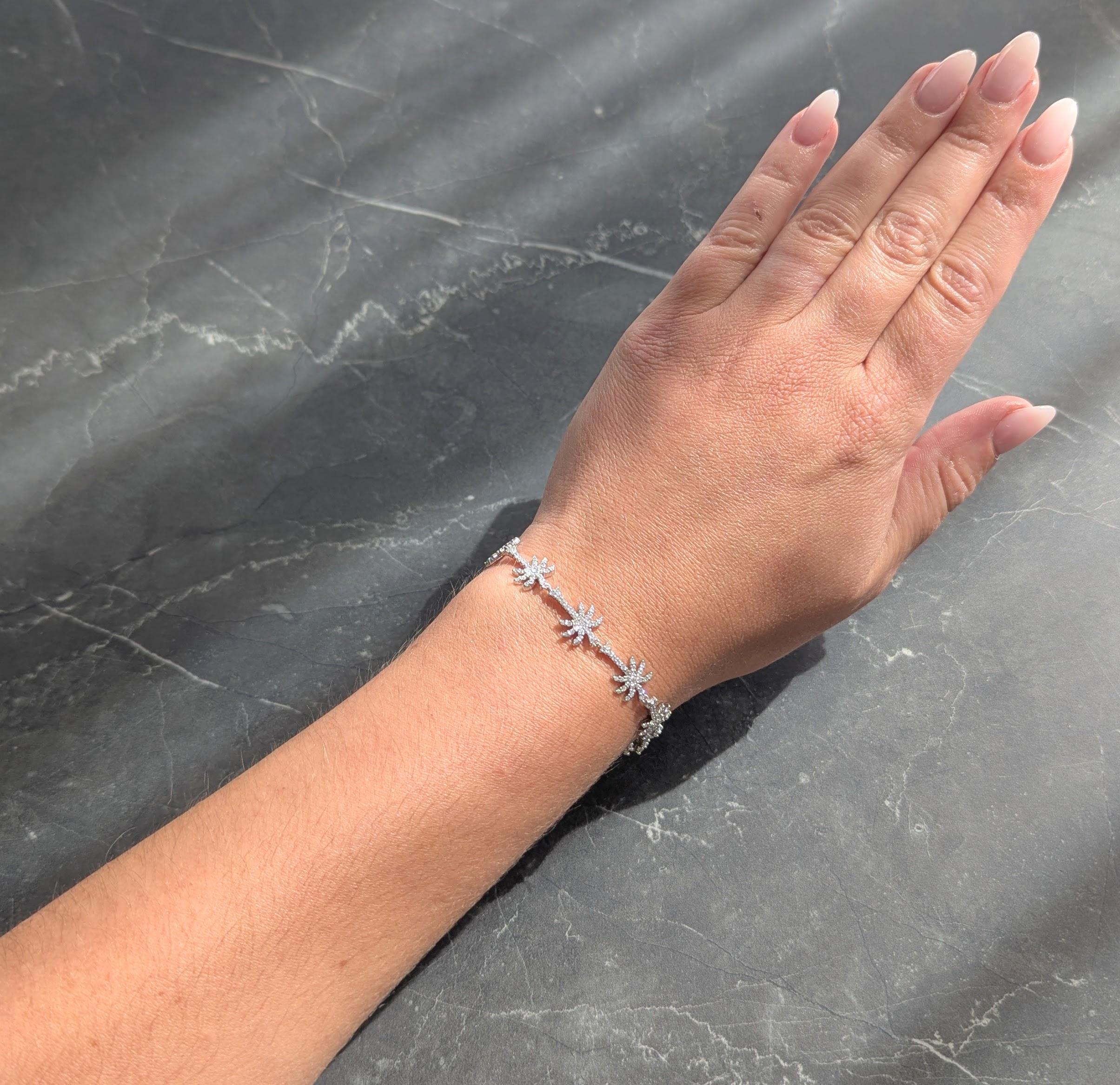 Roberto Coin Diamond 18 Karat White Gold Palm Tree Tiny Treasures Bracelet