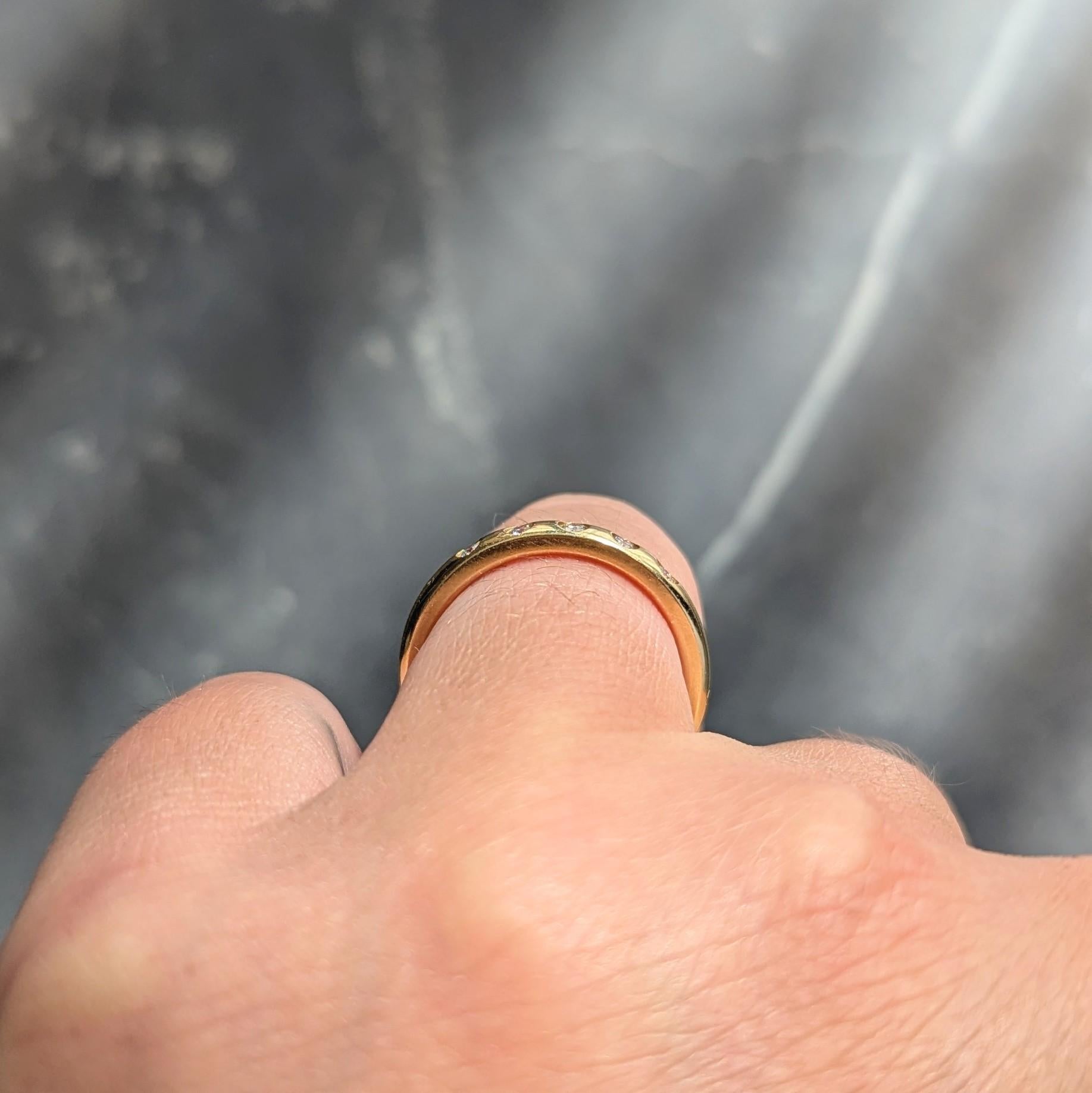 Elsa Peretti Tiffany & Co. 2000's Diamond 18K Yellow Gold Flush Set Band Ring