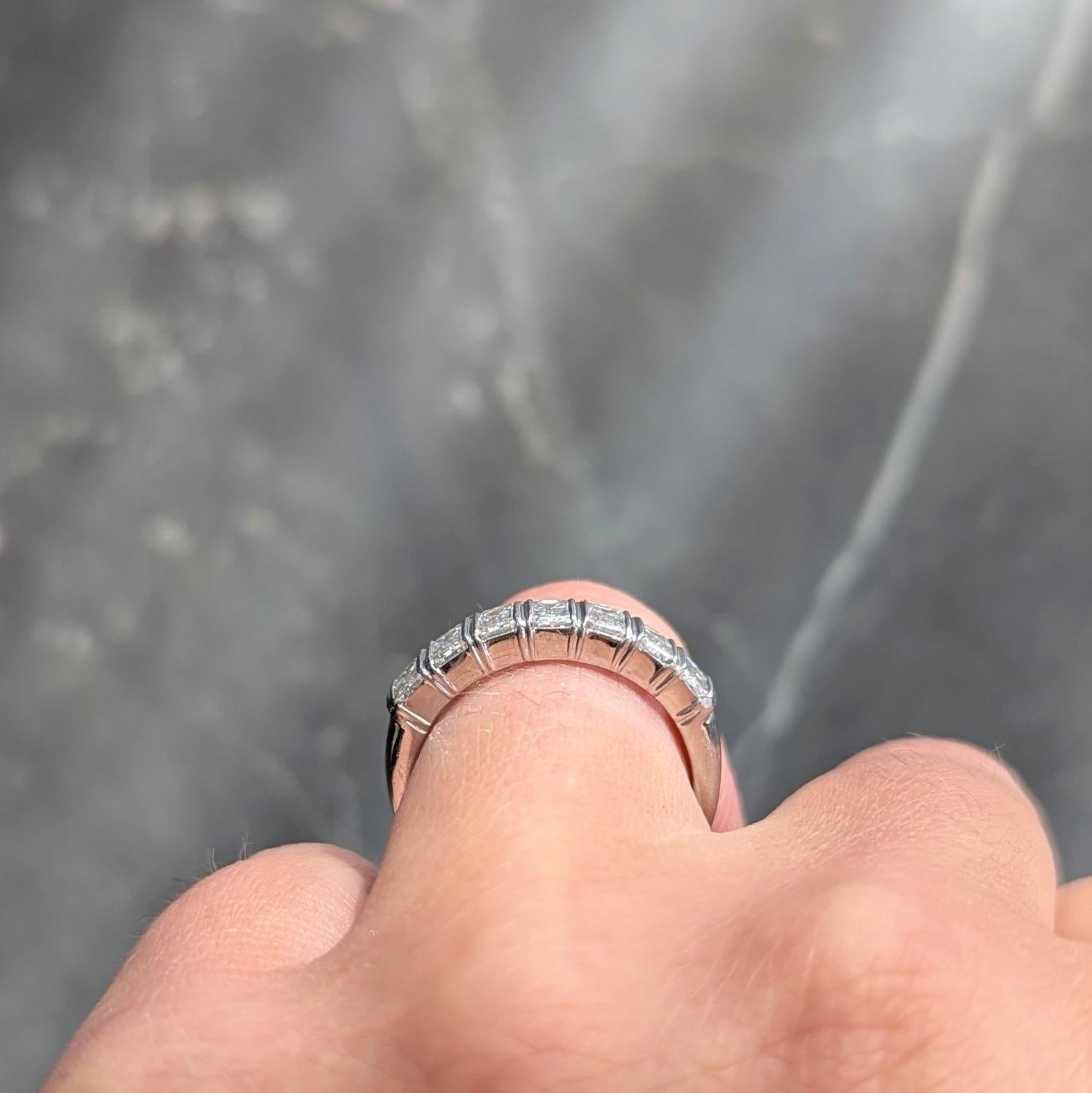 2000's Diamond Platinum Baguette Stacking Band Ring