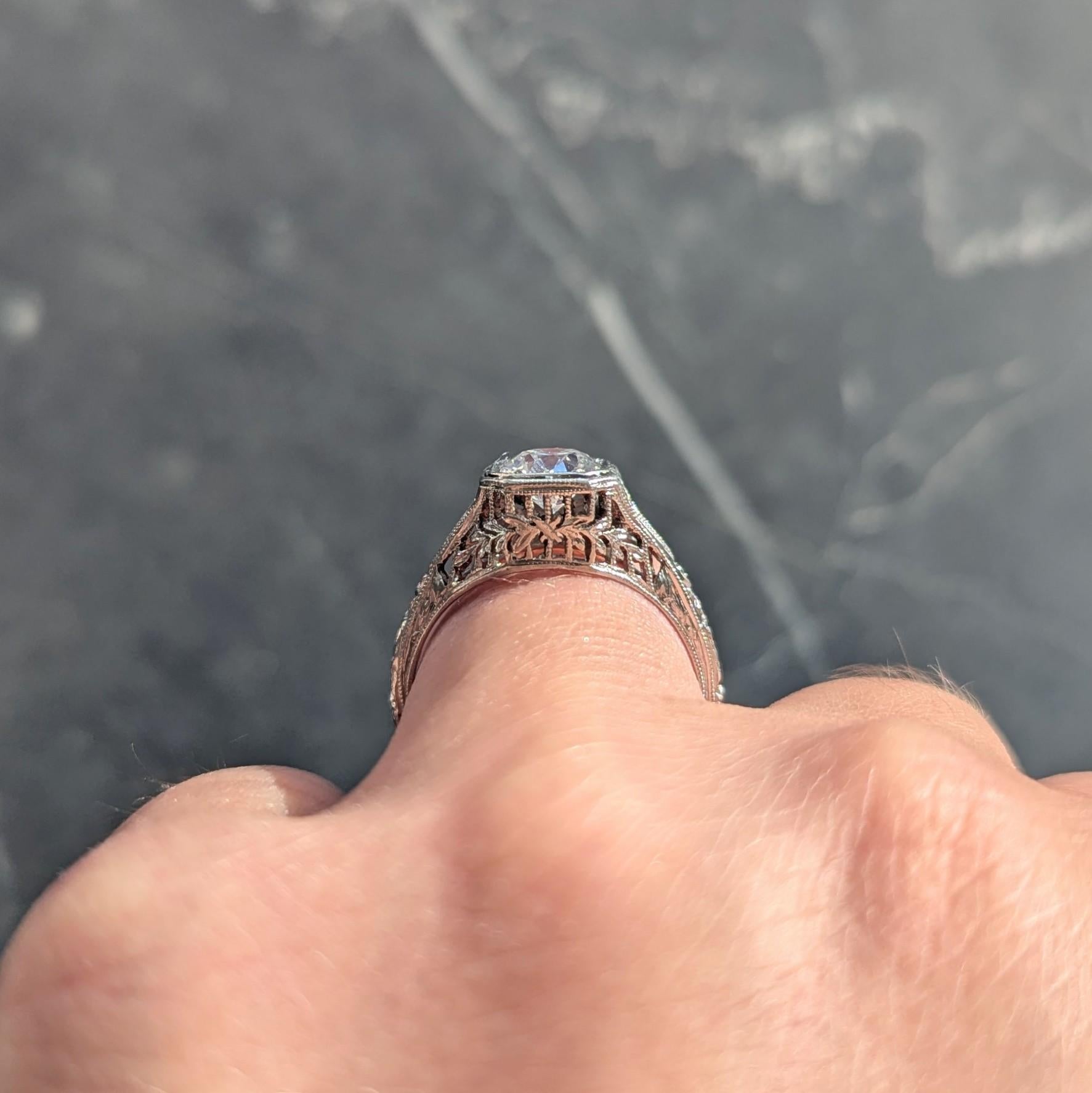 Belle Époque 1.01 CTW European Diamond Platinum Antique Garland Engagement Ring