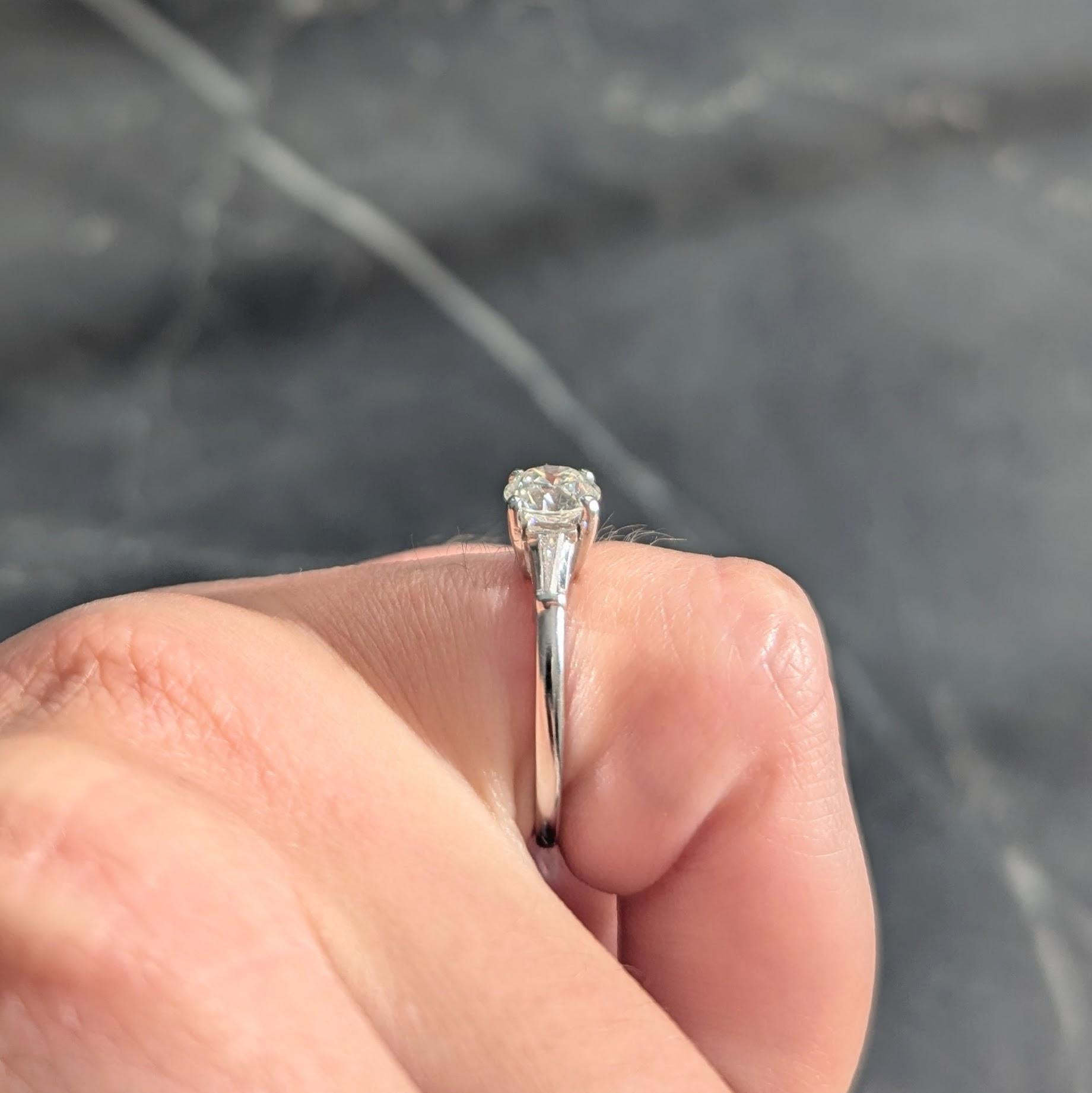 Mid-Century 0.89 CTW Old European Diamond 14K Gold Vintage Engagement Ring