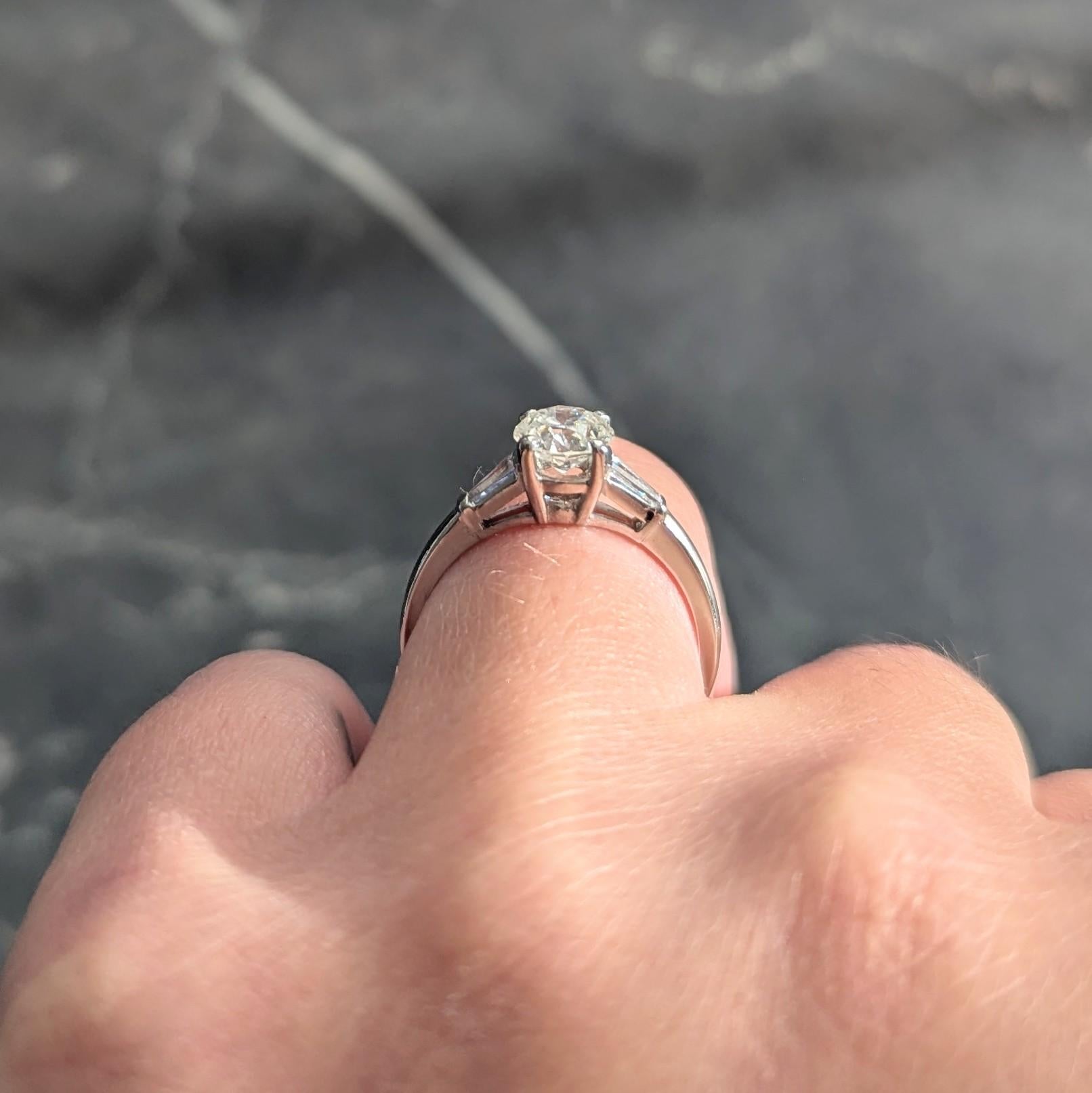 Mid-Century 0.89 CTW Old European Diamond 14K Gold Vintage Engagement Ring