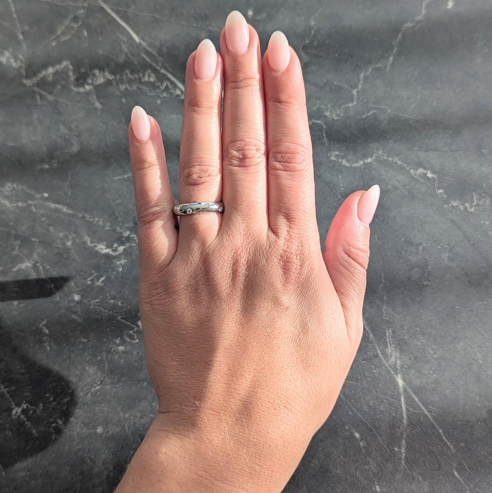 Tiffany & Co. 2000's Diamond Platinum Etoile Band Ring