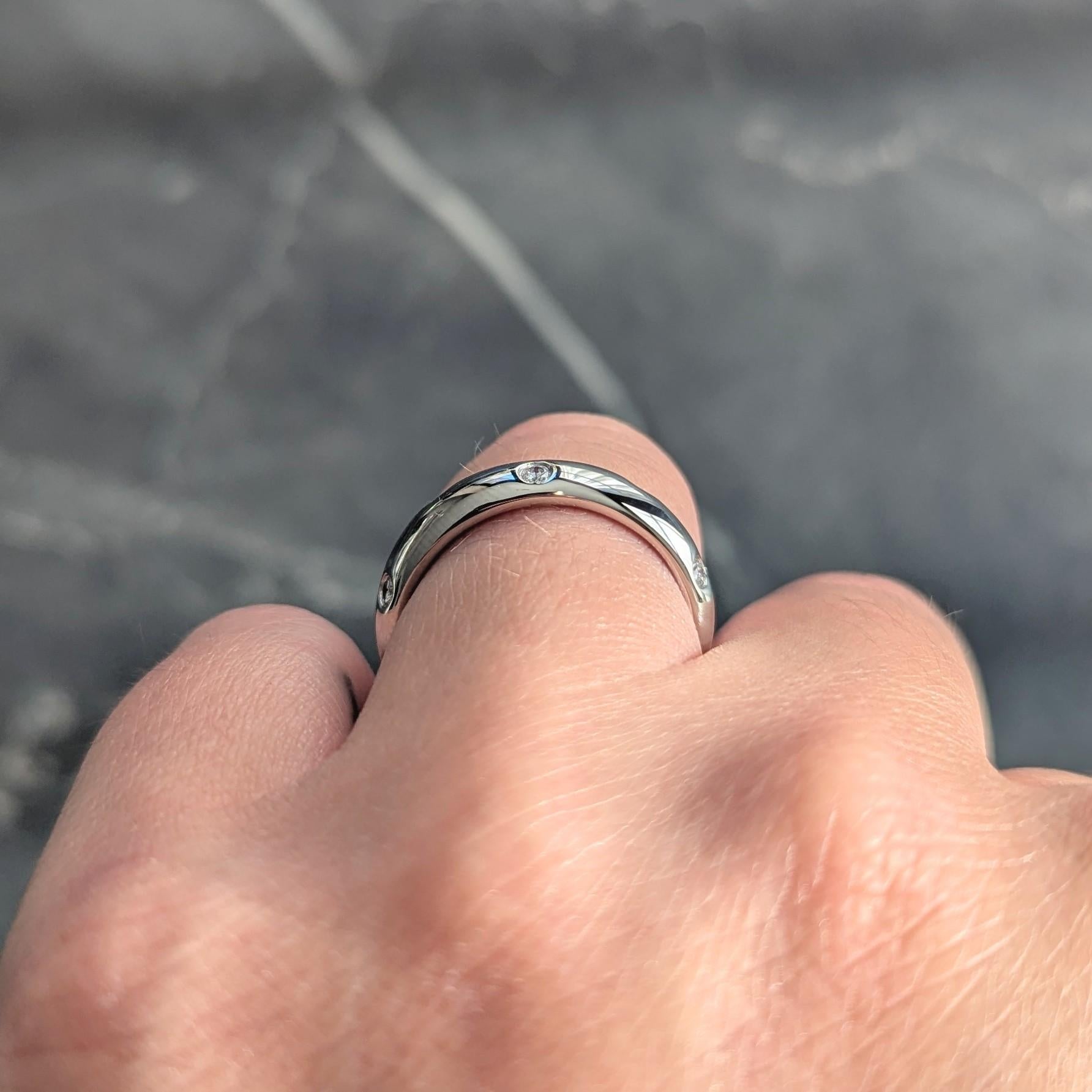 Tiffany & Co. 2000's Diamond Platinum Etoile Band Ring