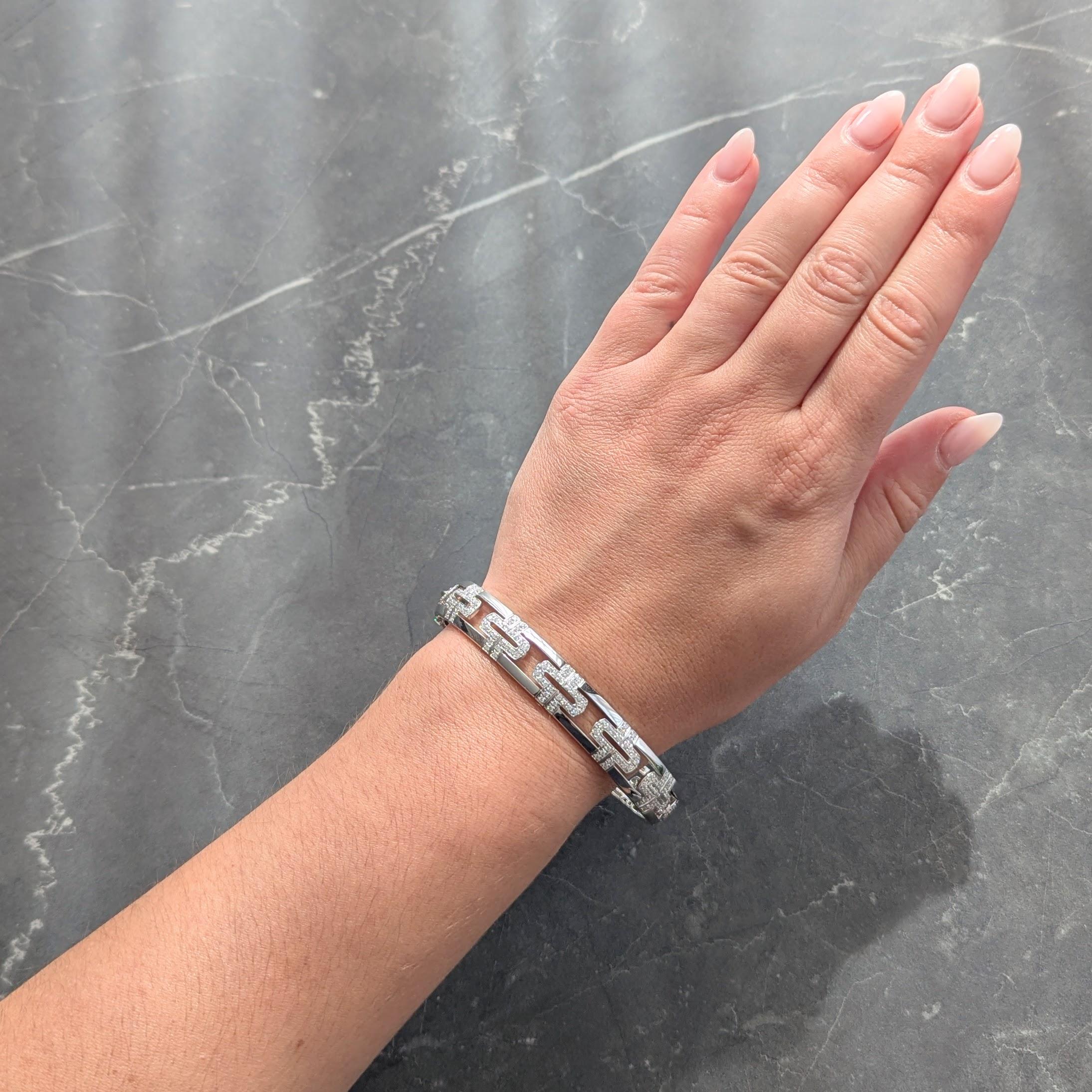 Bulgari Contemporary 3.60 CTW Diamond 18K White Gold Parentesi Bangle Bracelet