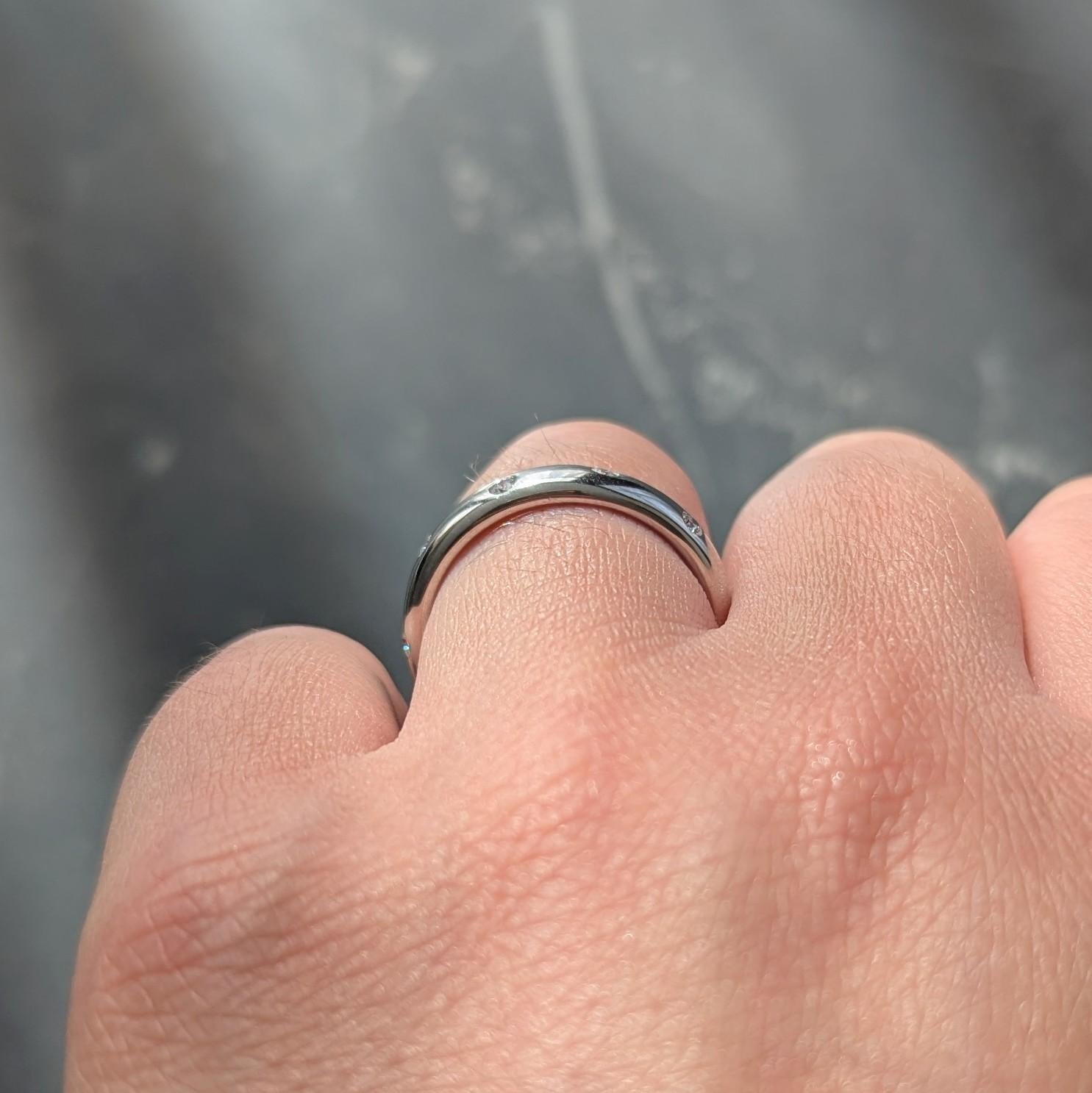 Tiffany & Co. 2000's Diamond Platinum Etoile Band Ring