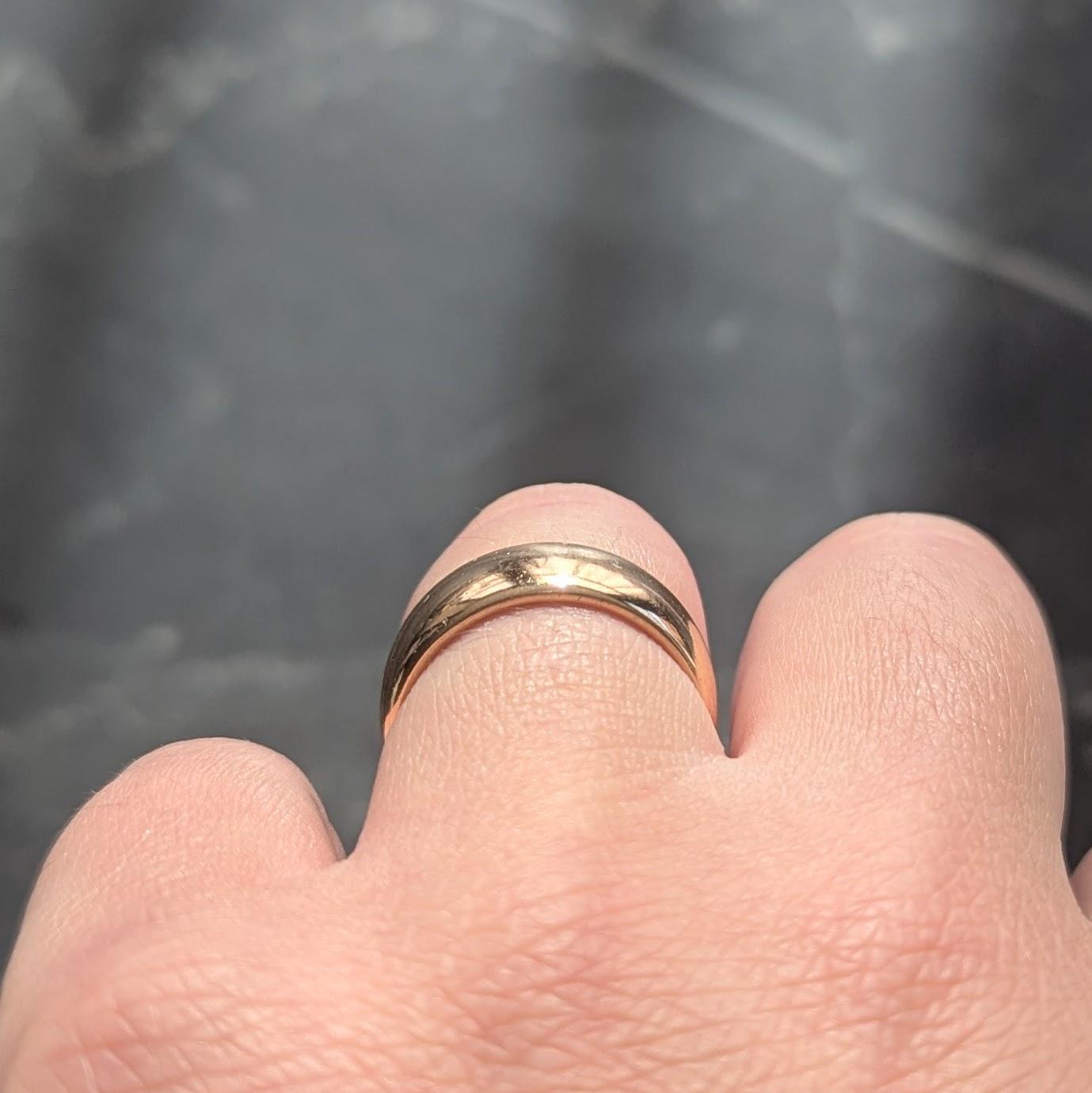 C.D. Peacock 1904 18 Karat Yellow Gold Vintage Wedding Cigar Band Ring