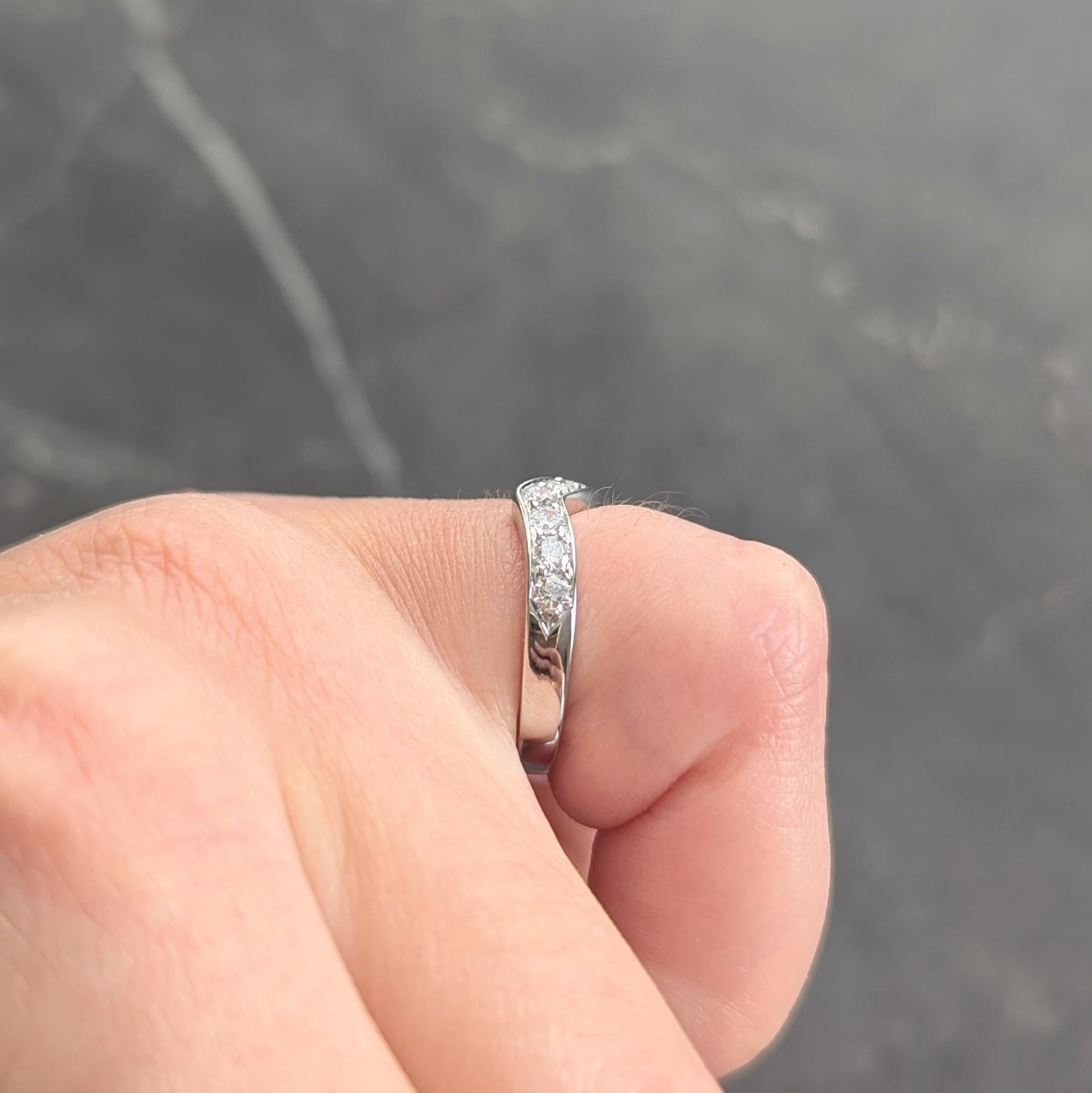 Tiffany & Co. Contemporary Diamond Platinum Chevron V Band Ring