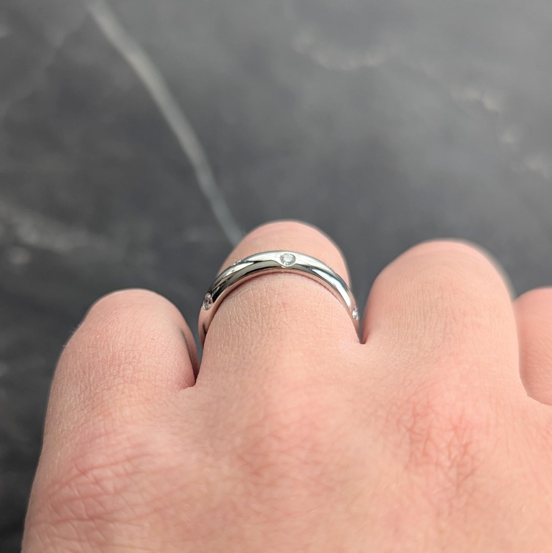 Tiffany & Co. 2000's Diamond Platinum Etoile Band Ring