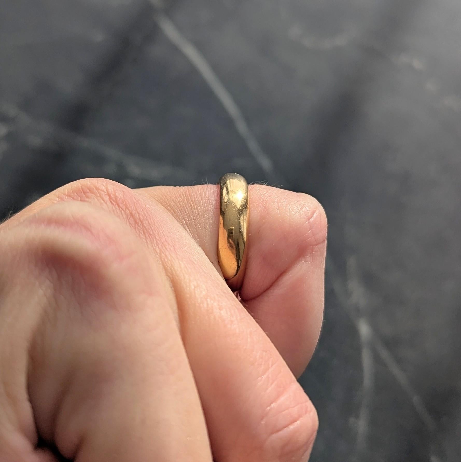 1873 18 Karat Yellow Gold Vintage Wide Wedding Band Ring