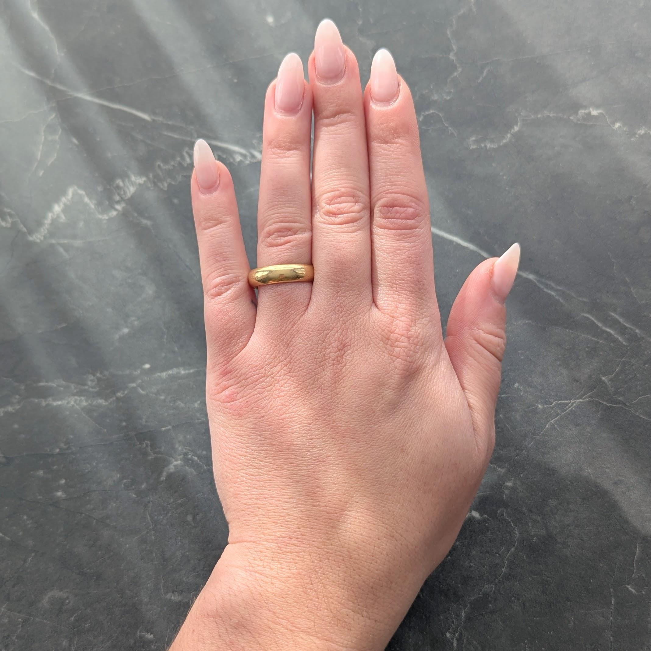 Victorian 18 Karat Yellow Gold Antique Wide Unisex Wedding Band Ring