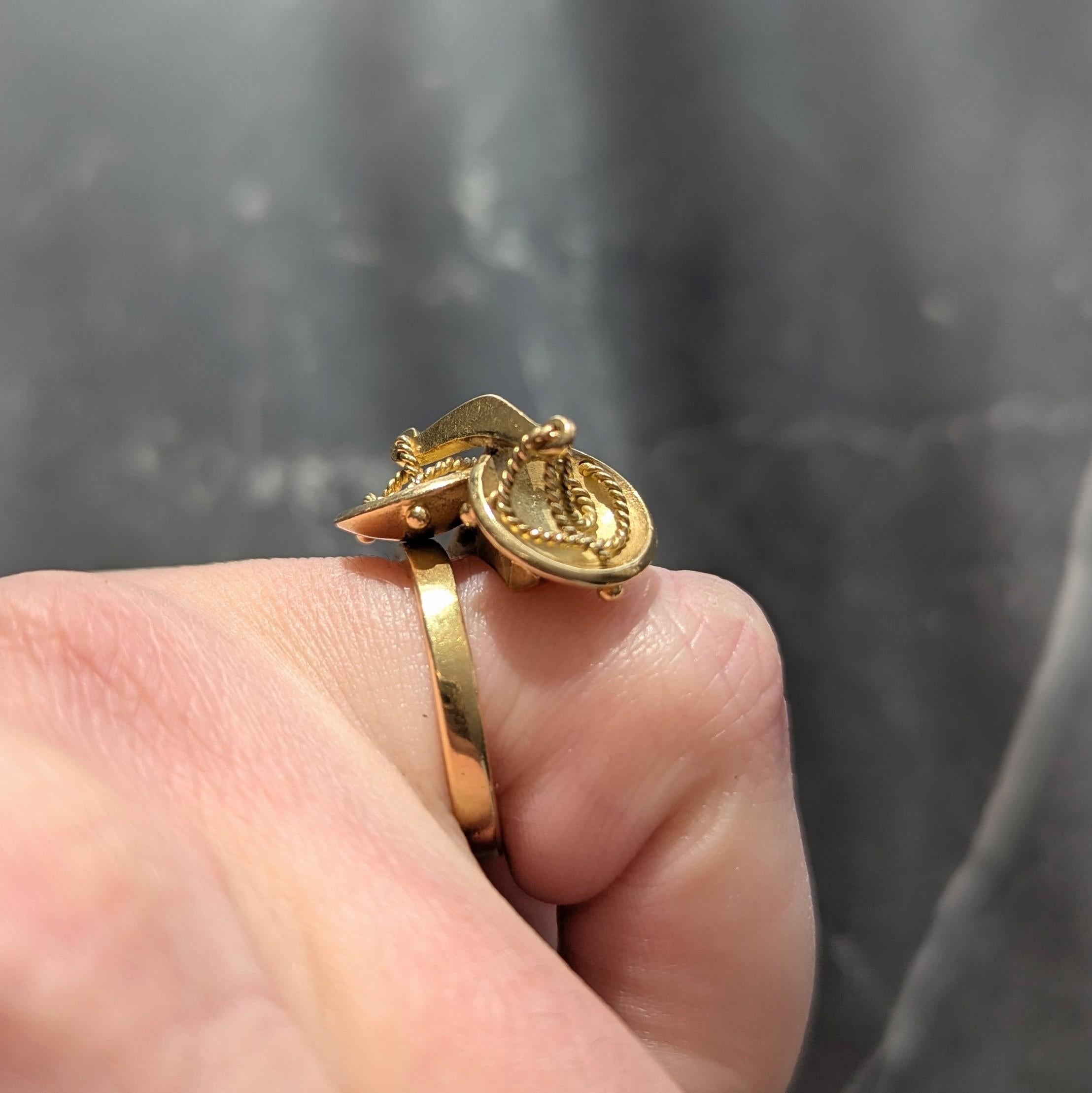 Tiffany & Co. Georges L'Enfant 1970's 18 Karat Gold Vintage Libra Zodiac Ring