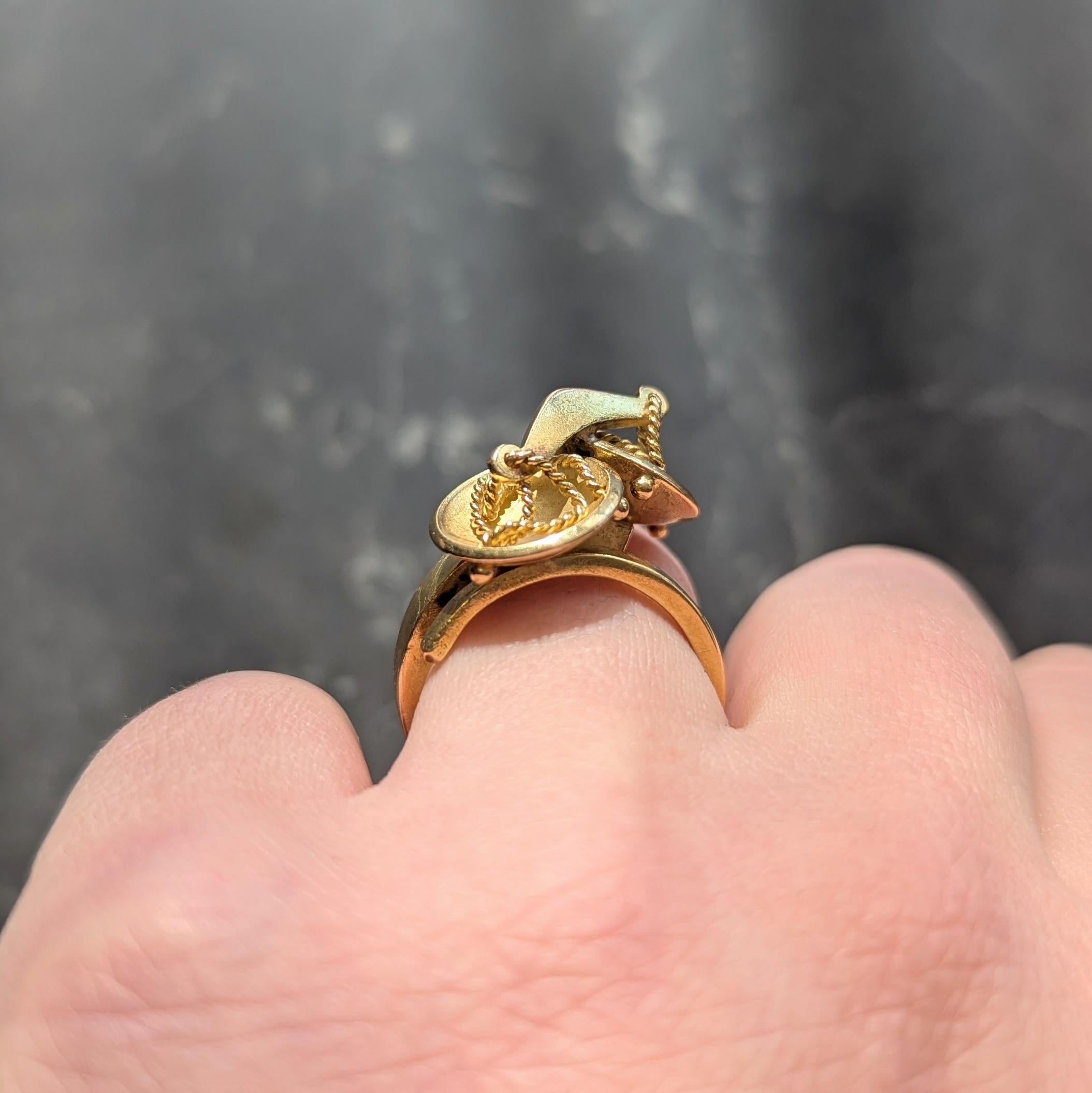 Tiffany & Co. Georges L'Enfant 1970's 18 Karat Gold Vintage Libra Zodiac Ring
