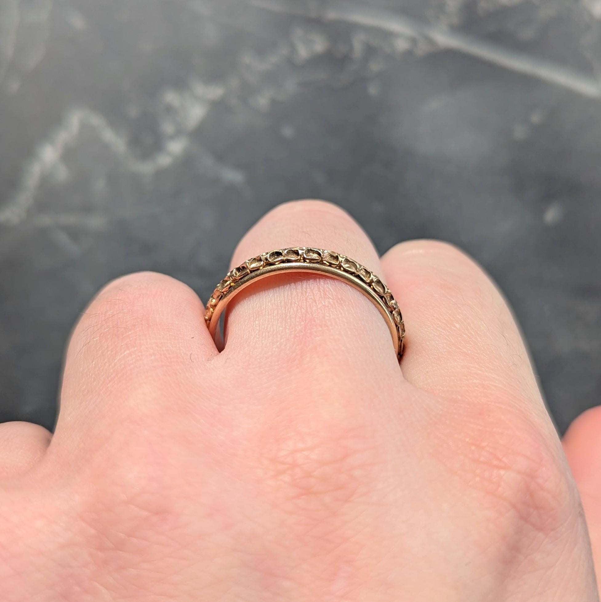 Art Deco 14 Karat Yellow Gold Vintage Orange Blossom Wedding Band Ring