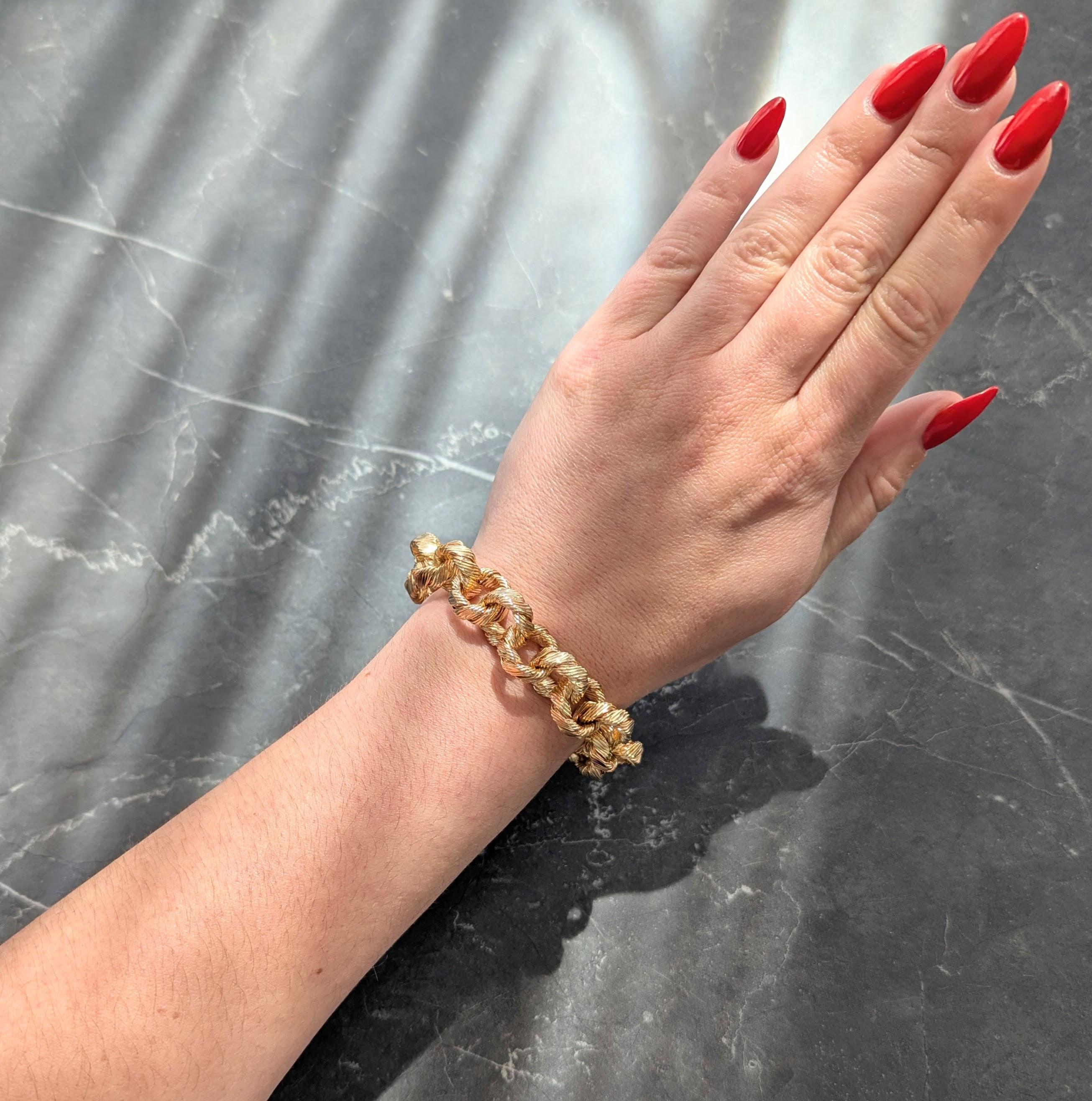 Georges L'Enfant 1970's 18 Karat Yellow Gold Vintage Rollo Link Bracelet