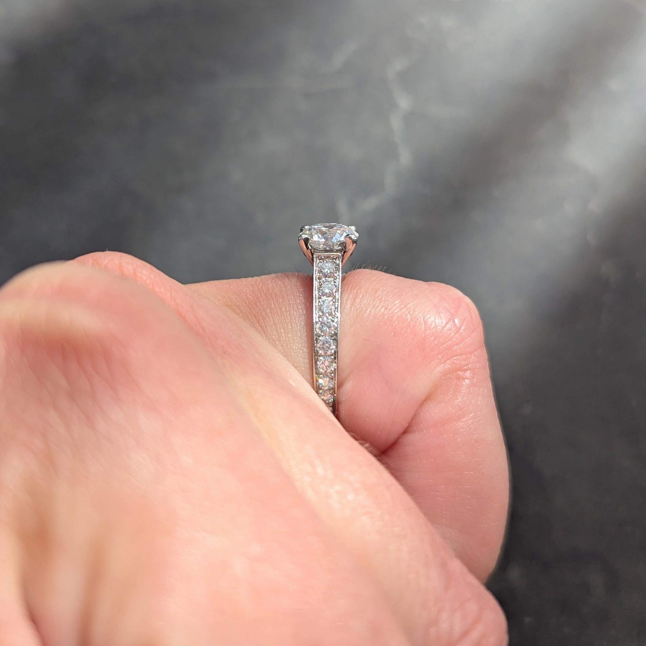 Cartier French 2.00 CTW Round Brilliant Cut Diamond Platinum Engagement Ring GIA