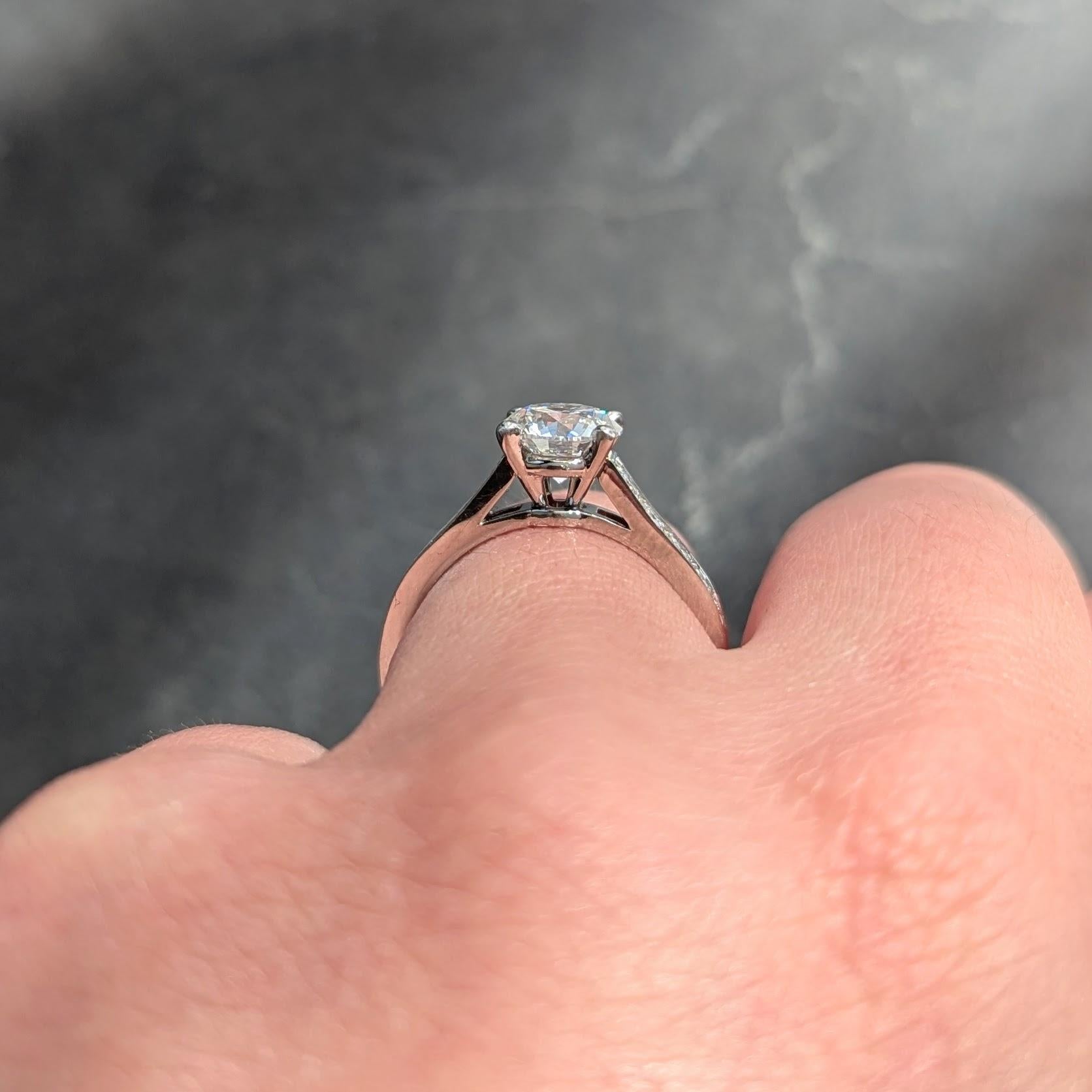 Cartier French 2.00 CTW Round Brilliant Cut Diamond Platinum Engagement Ring GIA