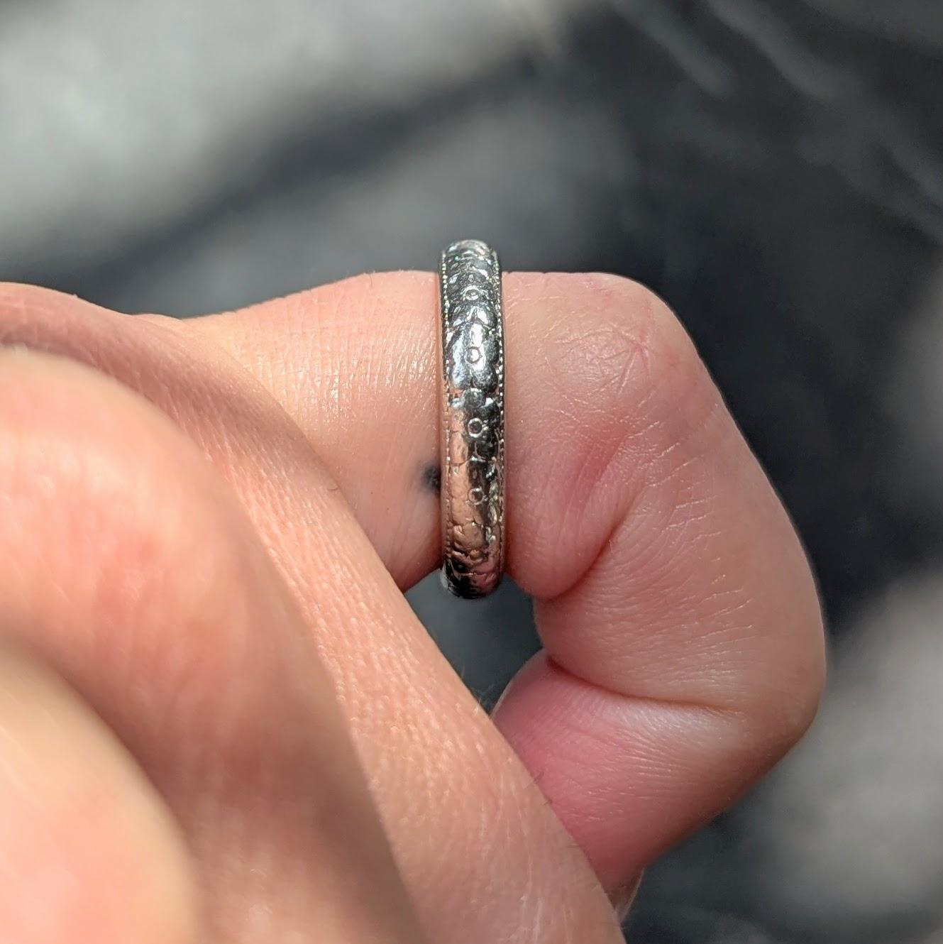Art Deco 18 Karat Gold Platinum Vintage Orange Blossom Wedding Band Ring